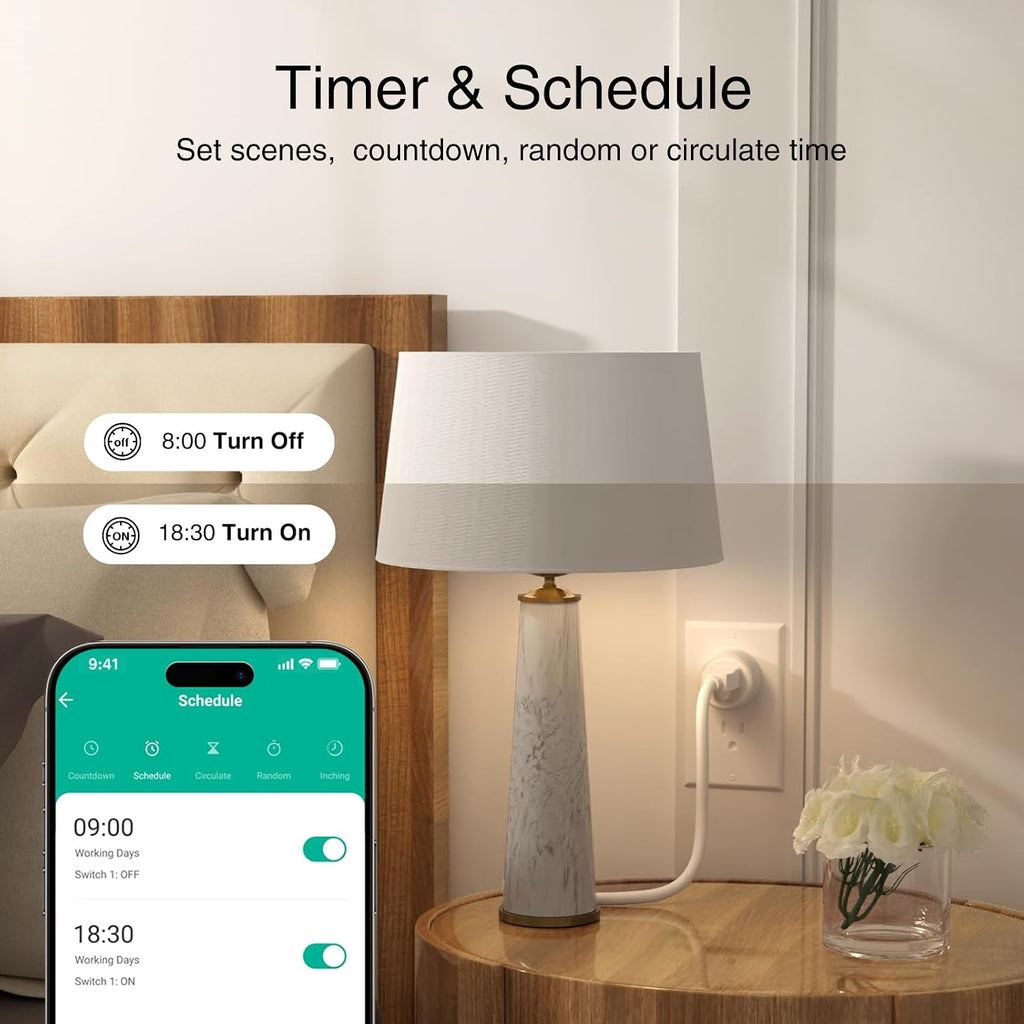 GHome Smart Plug, WiFi Smart Plugs that Work with Alexa and Google Home