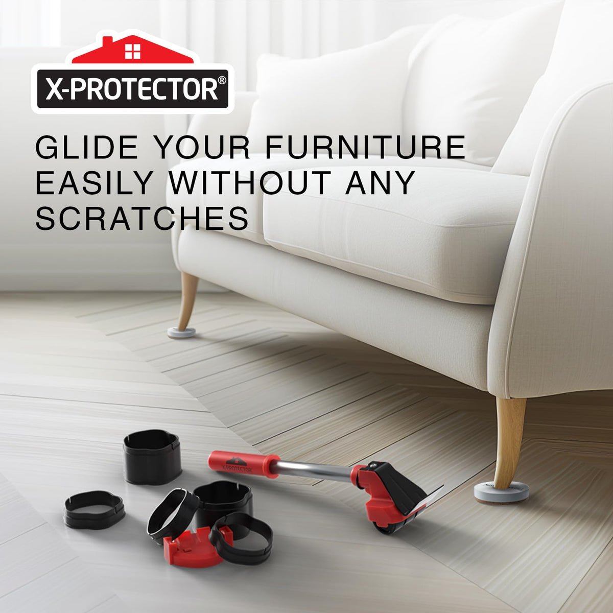 Felt Furniture Sliders for Hardwood Floors X-PROTECTOR 16 PCS 3 ½”