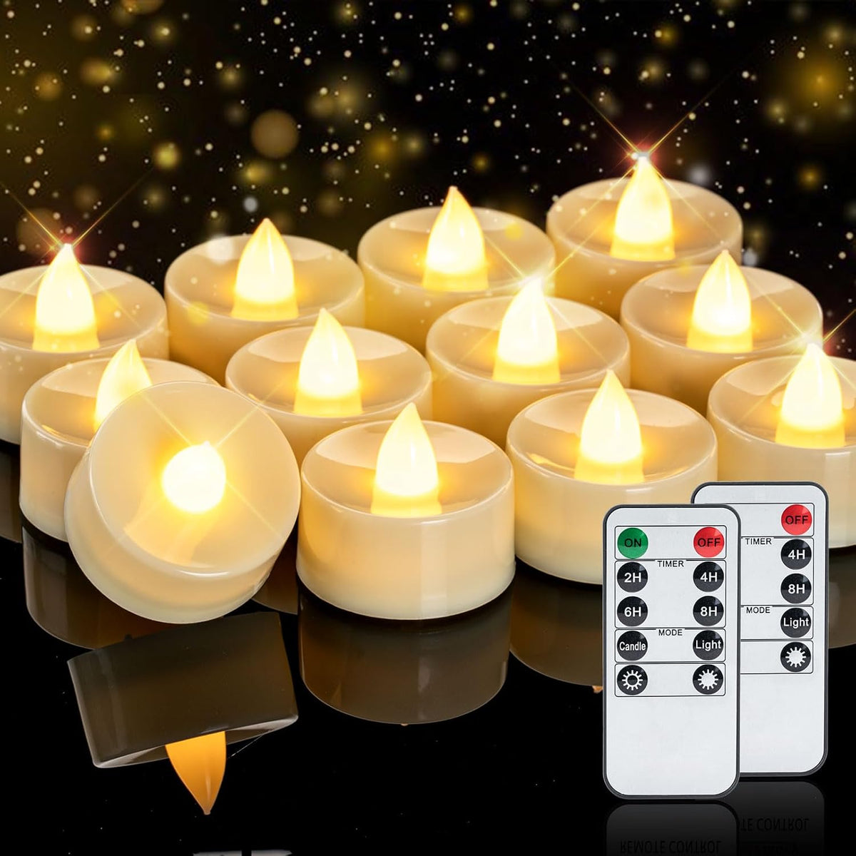 Homemory 24-Pack Remote Flameless LED Battery Tea Light Candles, 400+Hrs