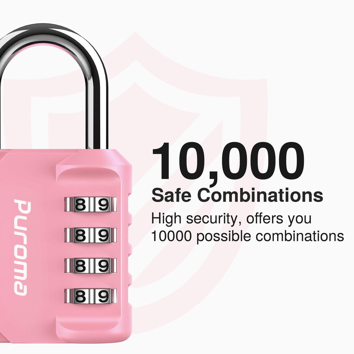 Puroma 2 Pack Combination Lock Locker 4 Digits Combo Padlock Gym Black