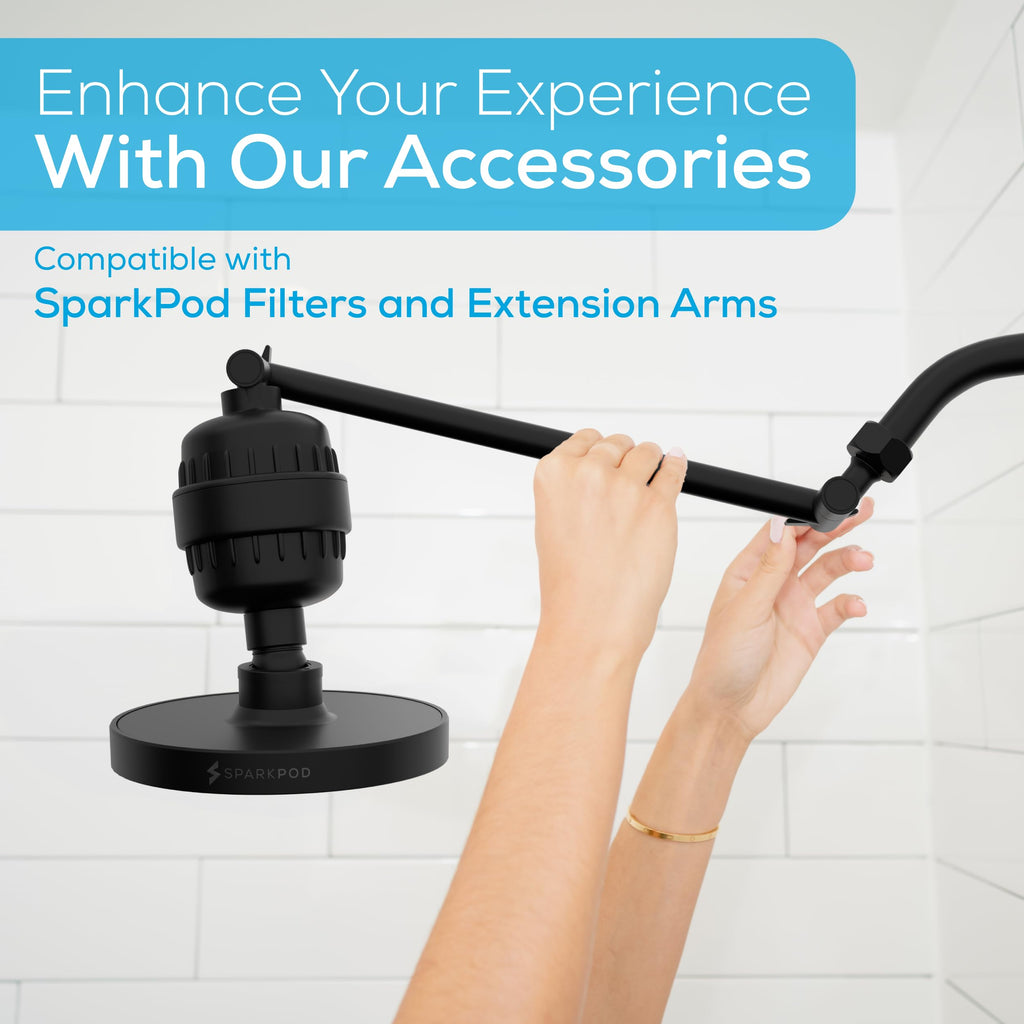 SparkPod Rain Shower Head, 6 Inch Round, Luxury Polished Chrome Finish