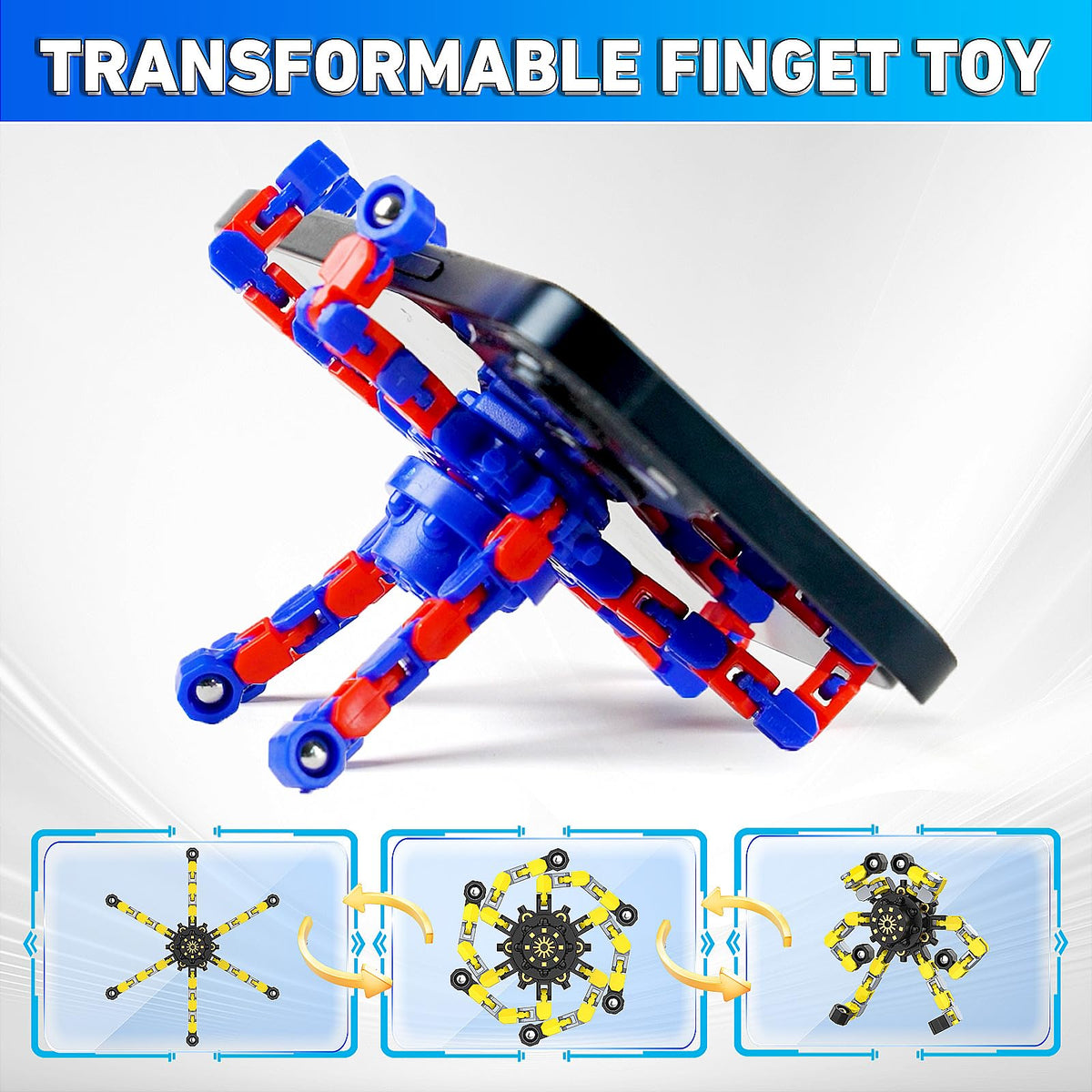 Transformable Fidget Spinners,9PCS Funny Sensory Fidget Toys for Kids