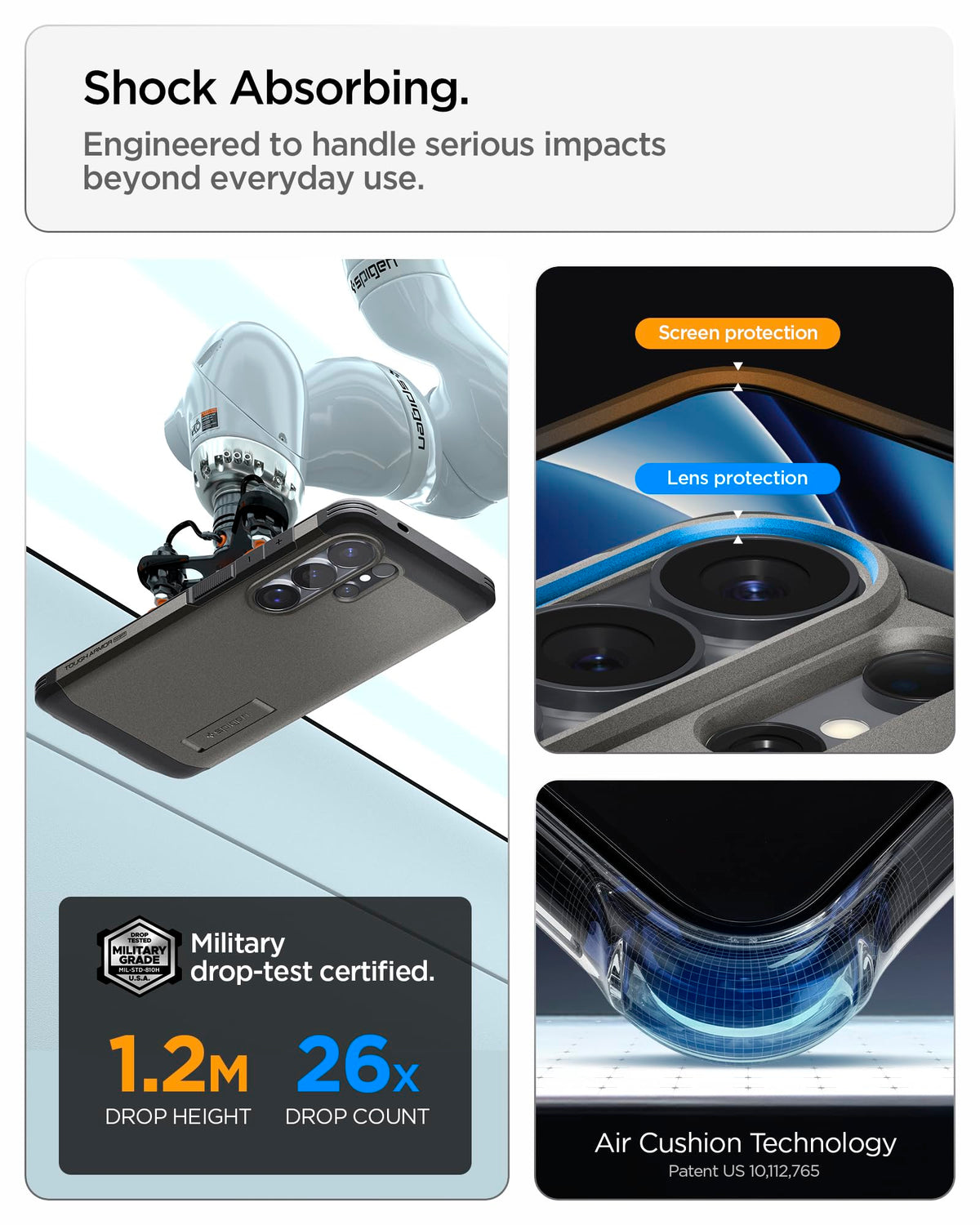 Spigen for Galaxy S25 Plus Case, Tough Armor MagFit [Kickstand] [Compatible with MagSafe] [Military-Grade Protection] - Black