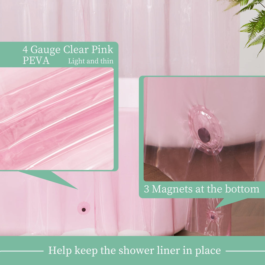 Mrs Awesome Dark Gray Shower Curtain Liner with 3 Magnets, 72x72