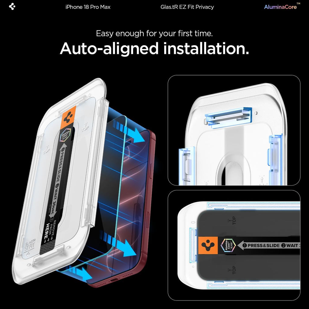 Spigen Privacy Screen Protector for iPhone 17 Pro Max, 16 Pro Max