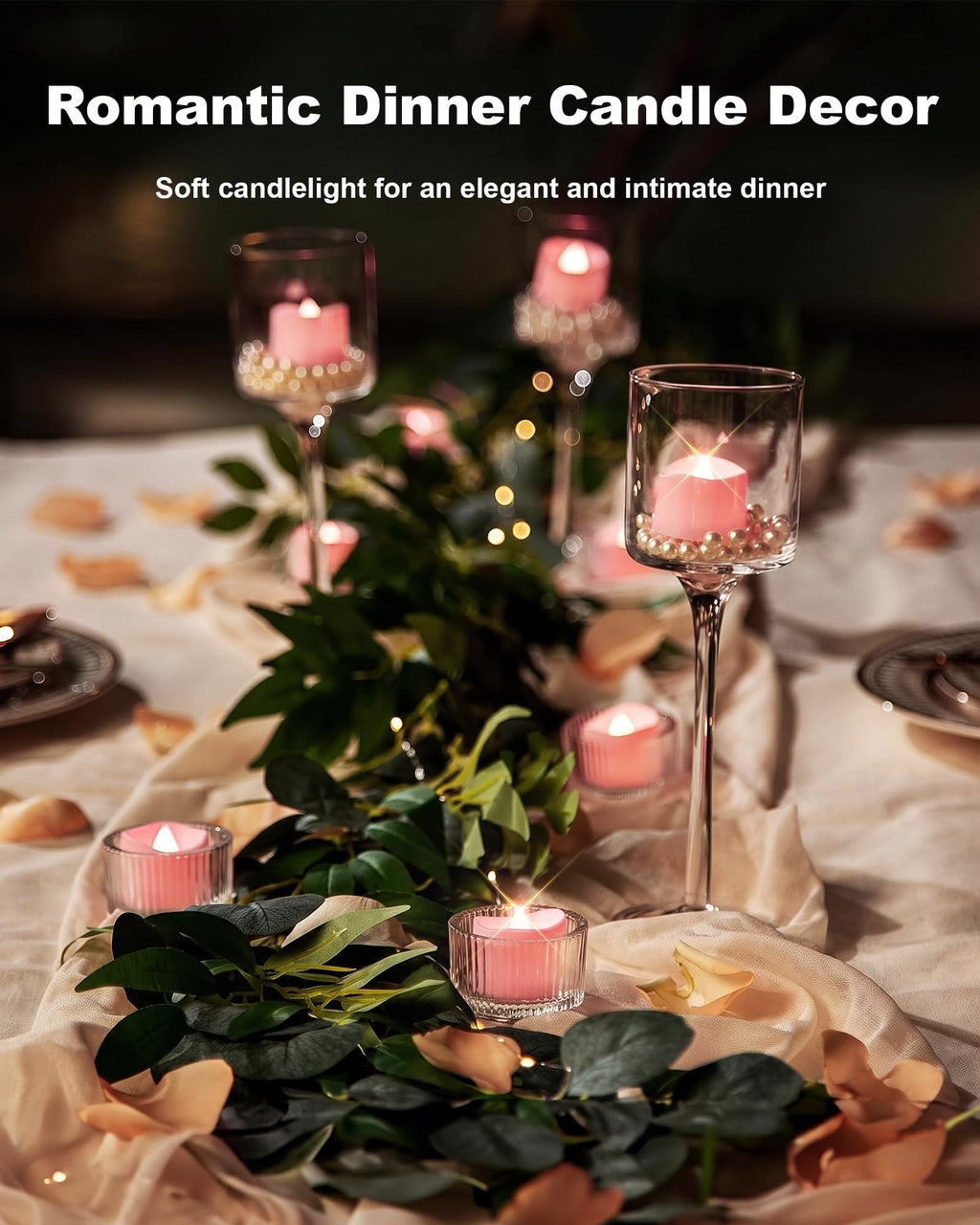 Homemory 24Pcs Flickering Flameless Candle Battery Operated, 200+Hours Fake Electric LED Tea Lights for Votive, Centerpiece Table Decorations, Wedding, Aniversary, Halloween, Christmas