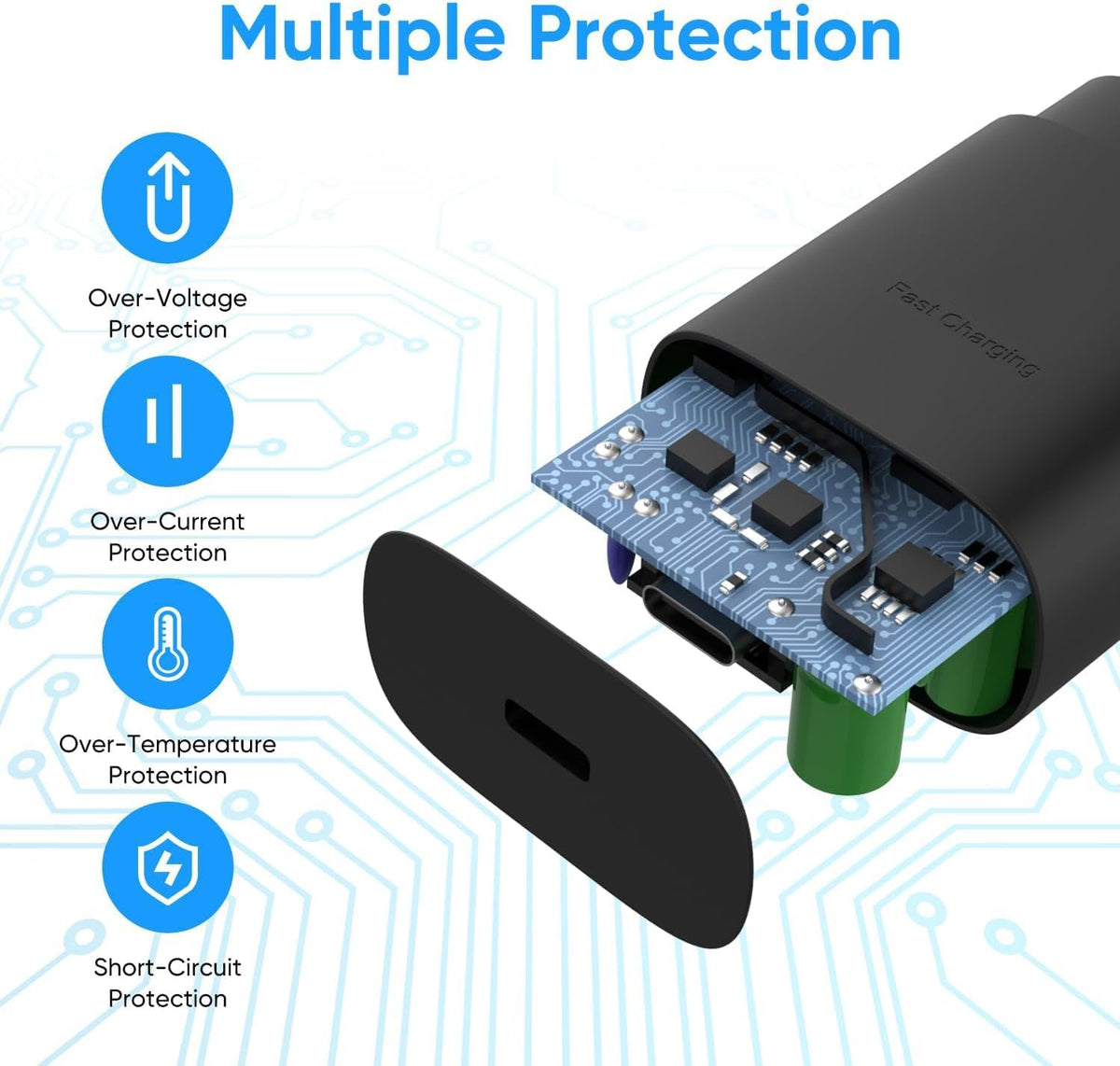 25W USB C Charger,Super Fast Charging Block,Type-C Power Adapter (2 Black and White)