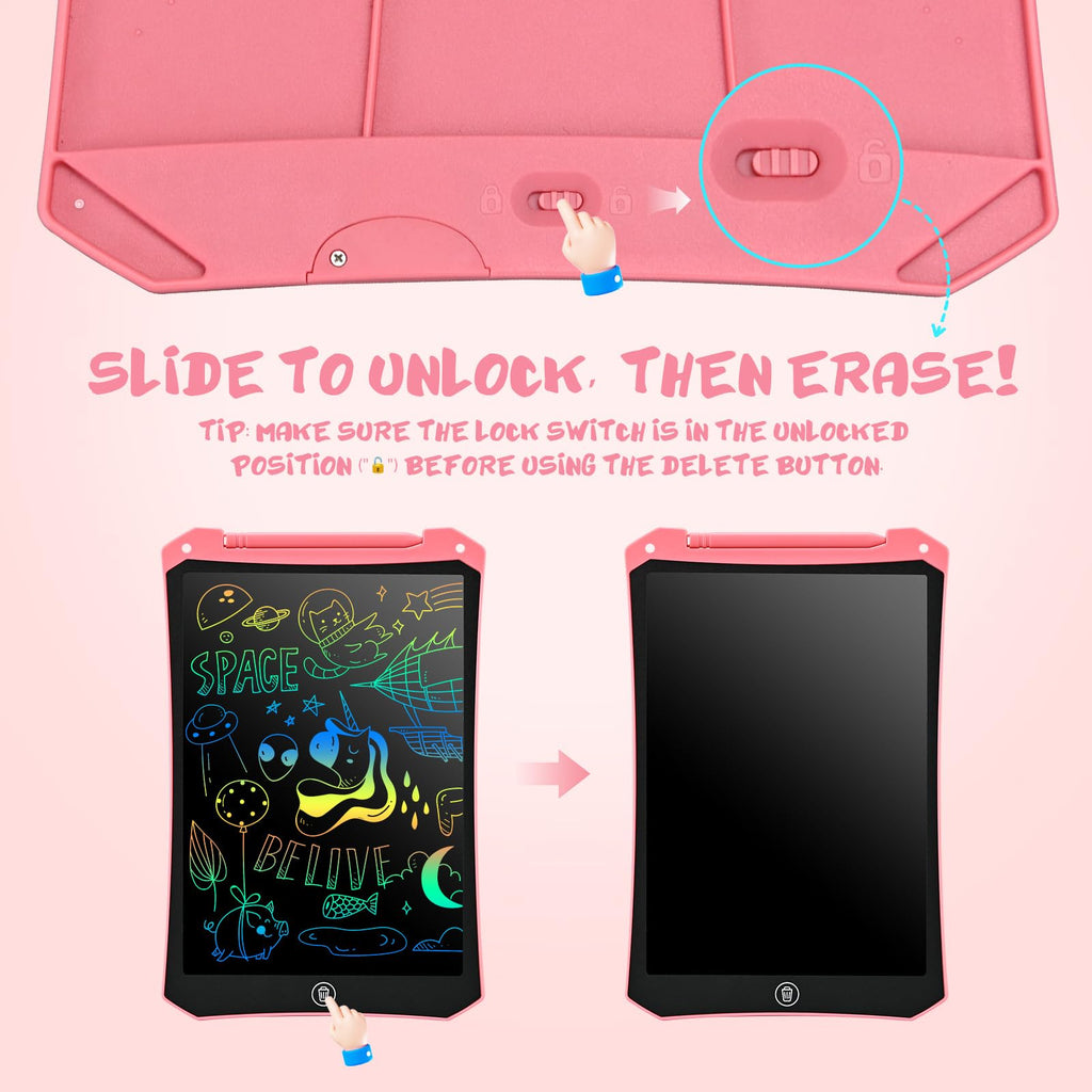 EooCoo Kids Travel Essential 12 Inch LCD Writing Tablet, 2 Pack