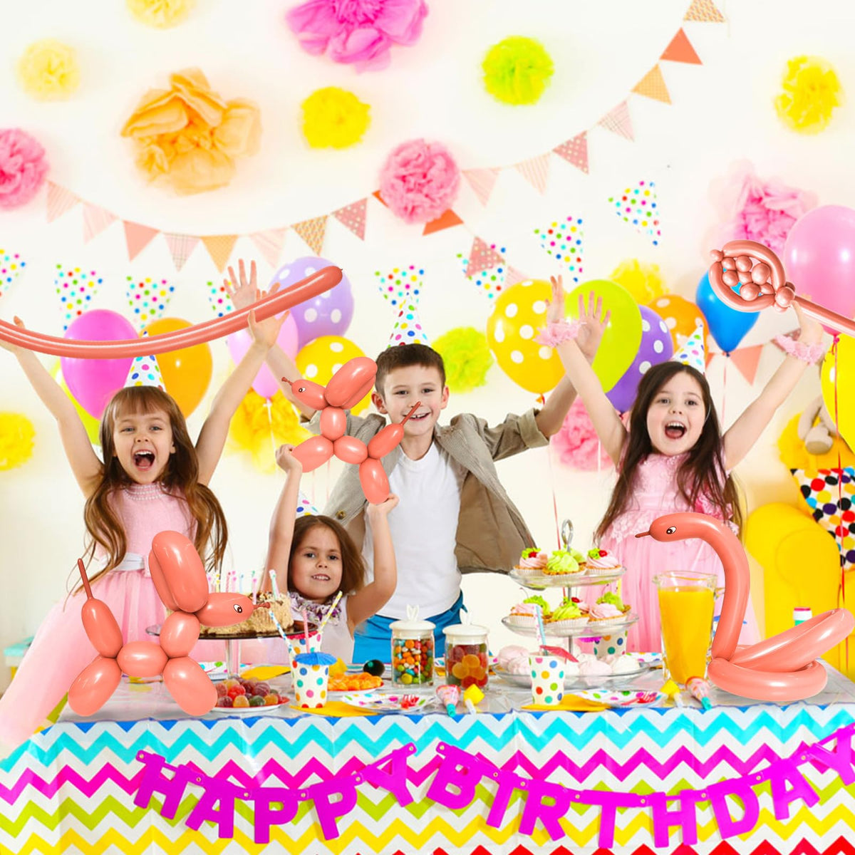 100Pcs clear 260 Balloons Clear Long Skinny Latex Balloon for Animal Ballons, Premium Quality Balloons for Beginners Baloons Making Kid's Carnivals Party Decoartion