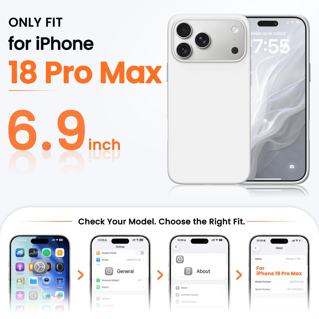 ORNARTO for iPhone 18 Pro Max Case, Liquid Silicone, Cloud Blue