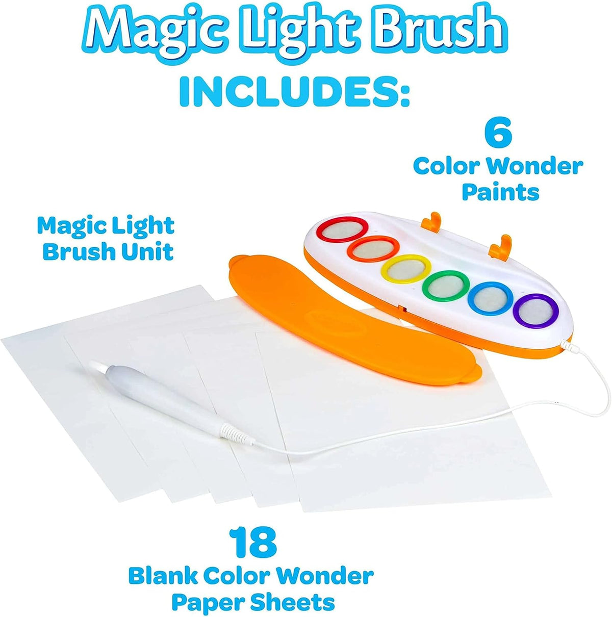 Crayola Color Wonder Magic Light Brush, Mess Free Painting for Kids, Age 3+