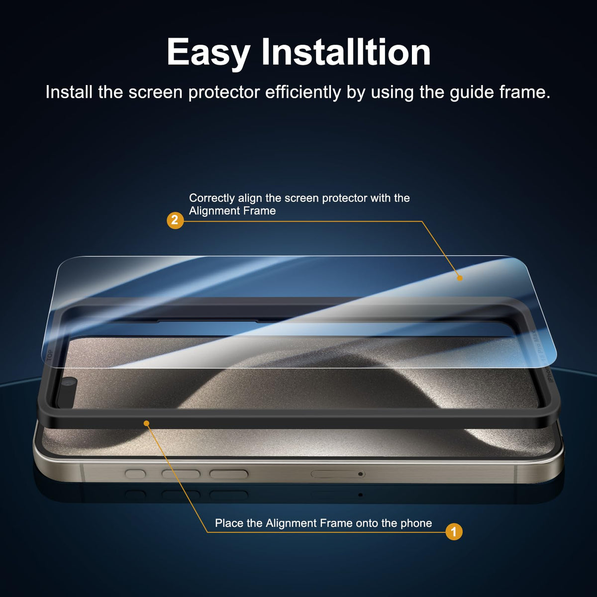NEW'C for iPhone 16 Pro Screen Protector + Camera Lens Protector + Tool