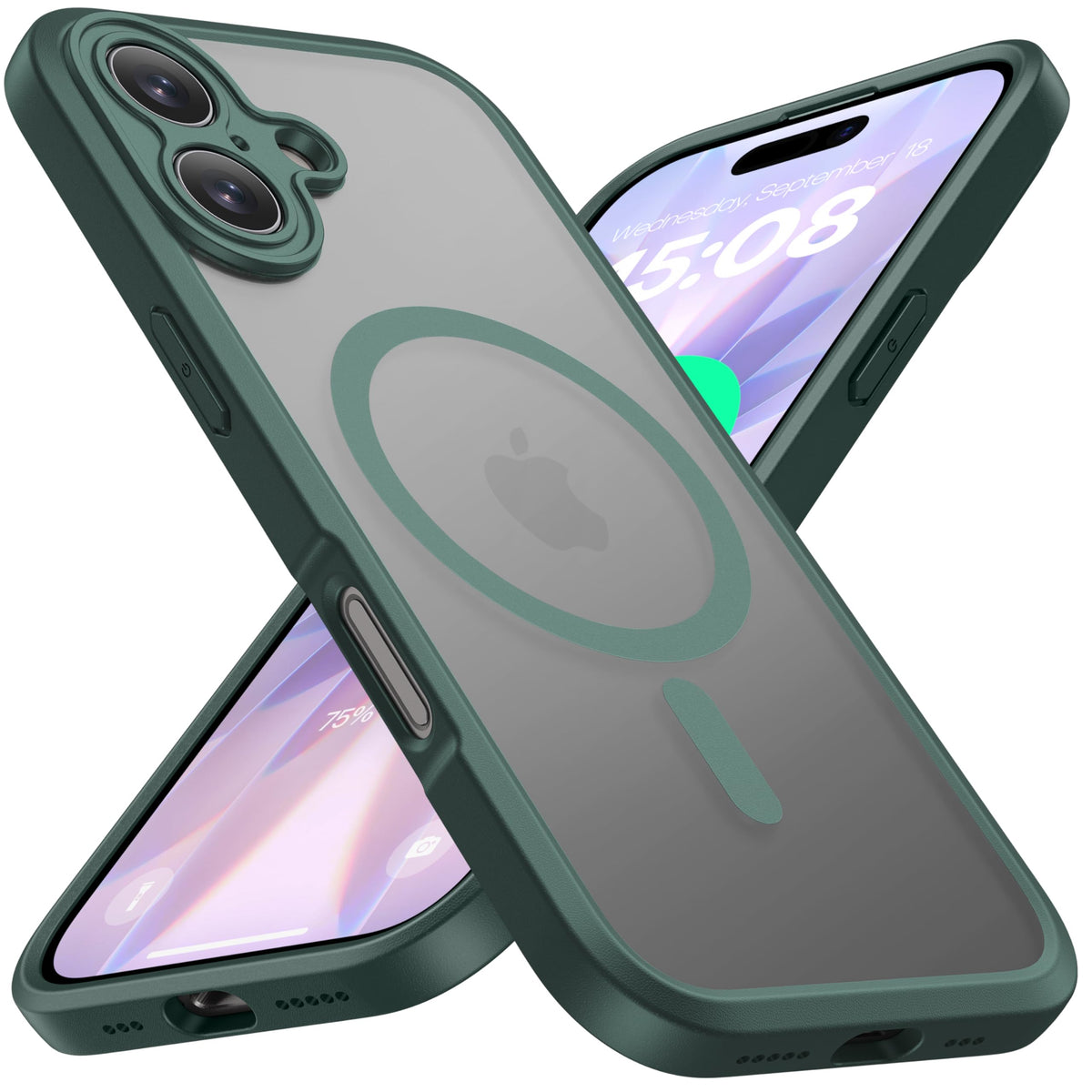 ImpactStrong Magnetic Guard Designed for iPhone 13 Case [Camera Protection] [Military Grade Drop Tested] [Compatible with MagSafe] Slim Translucent Matte Phone Case (6.1") - Black