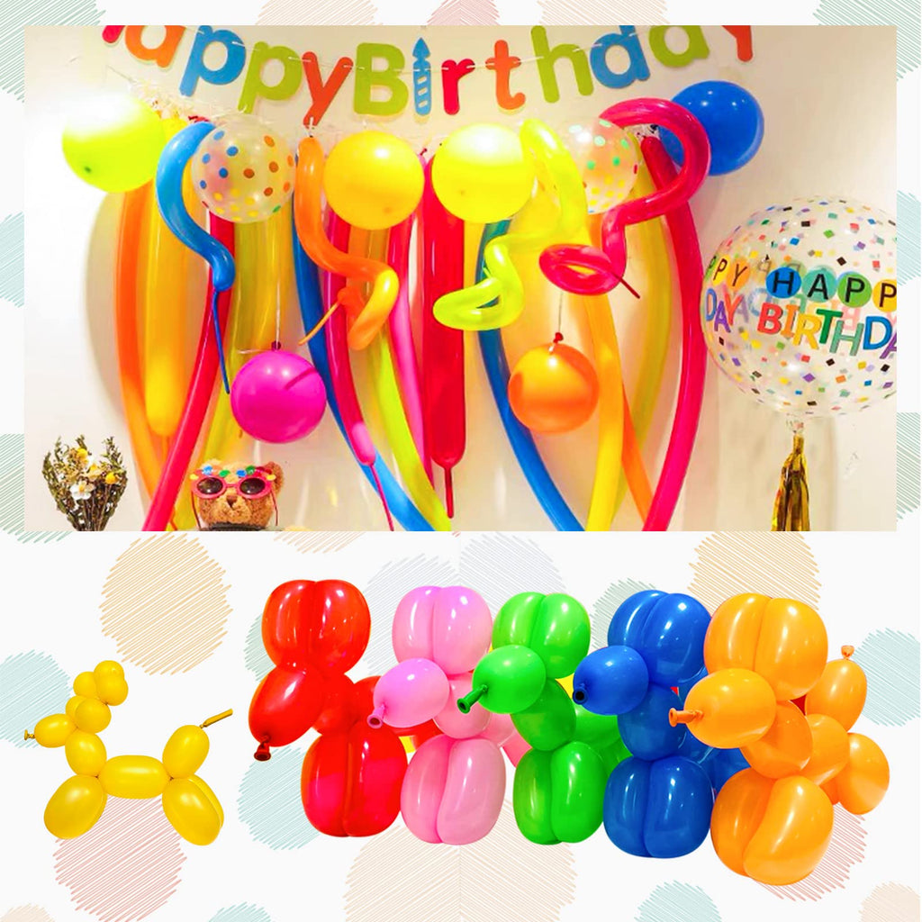 100Pcs clear 260 Balloons Clear Long Skinny Latex Balloon for Animal Ballons, Premium Quality Balloons for Beginners Baloons Making Kid's Carnivals Party Decoartion
