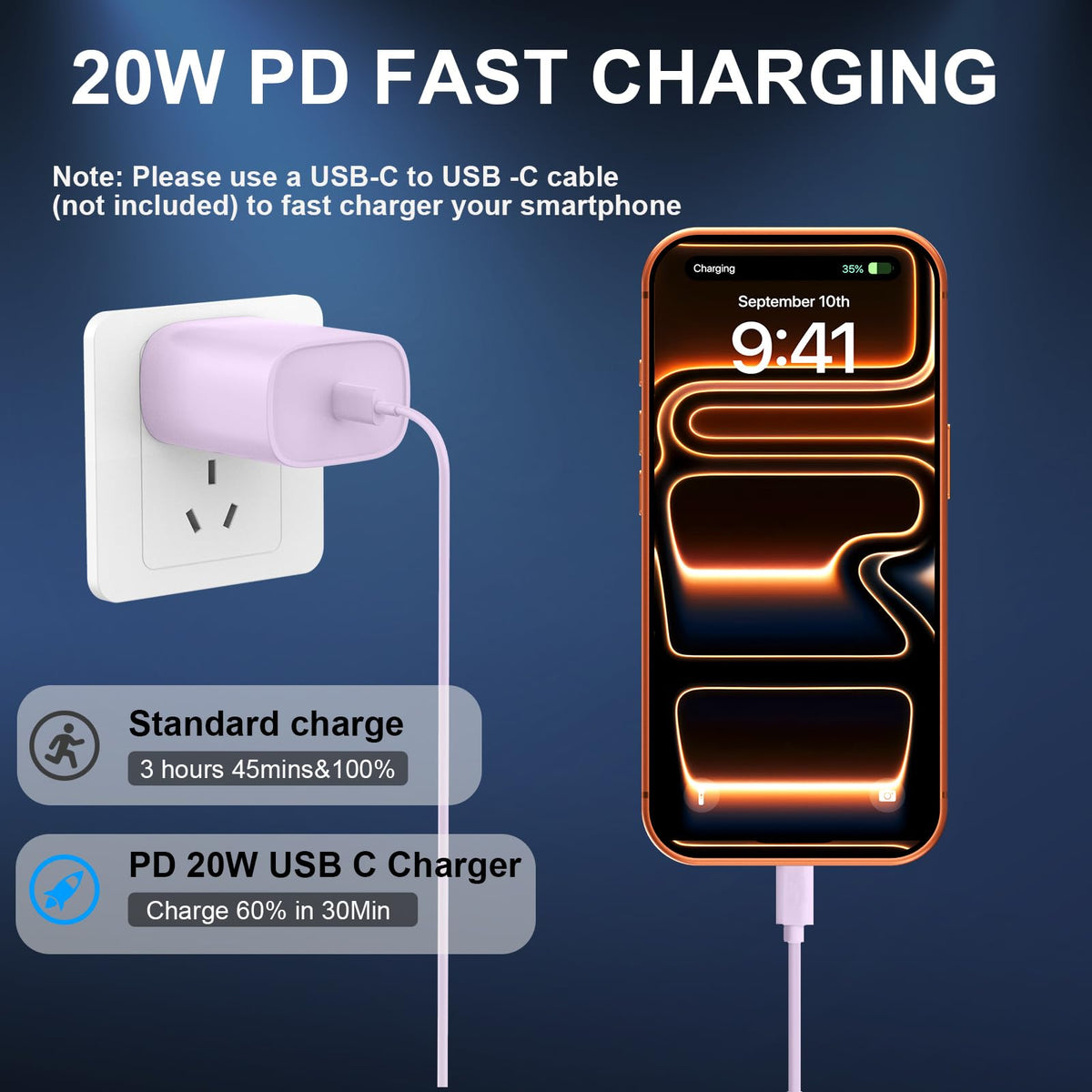 iPhone 18 17 16 15 Charger Fast Charging Type C Chargers USB C Cable 10FT