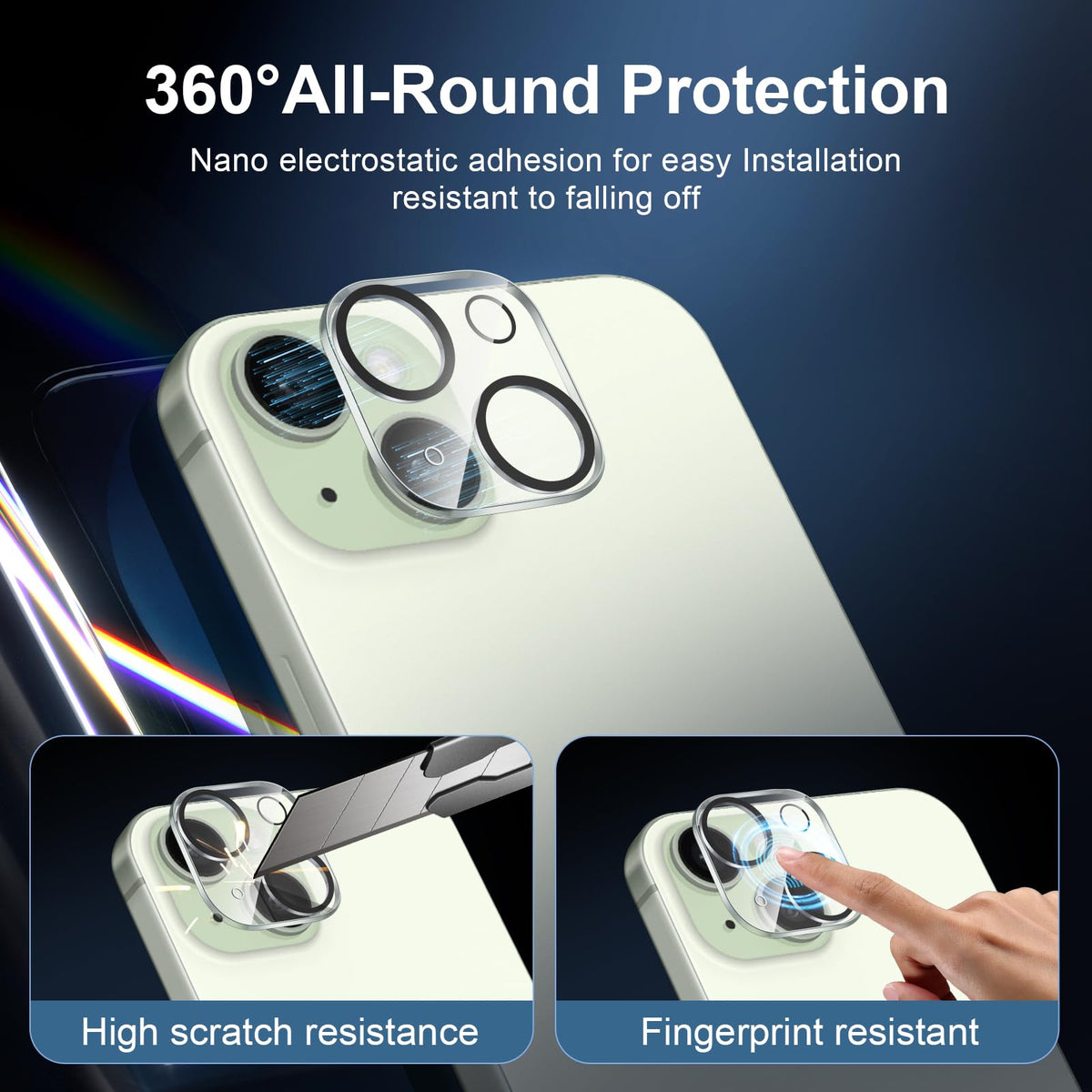 NEW'C for iPhone 16 Pro Screen Protector + Camera Lens Protector + Tool