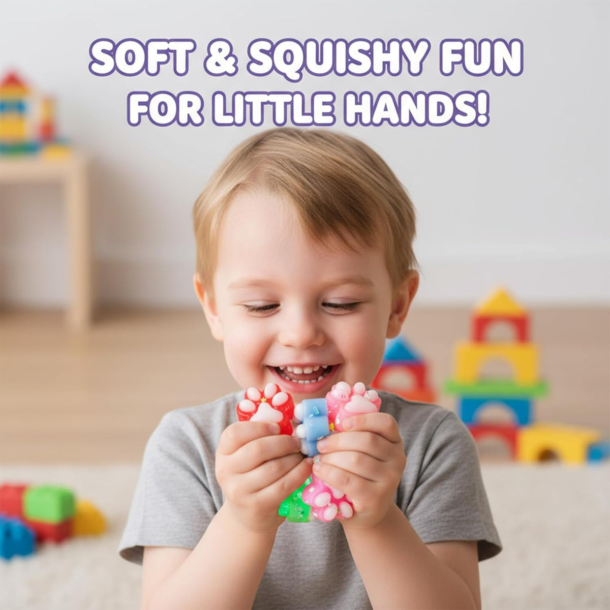 Stress Relief Toy Taba Cat Paw Toys, 24Packs Mini Squeeze Toy Paw, Handmade Soft Cute Sensory Toys, Bouncy Stretchable Springy Relaxation Toys for Children Gifts