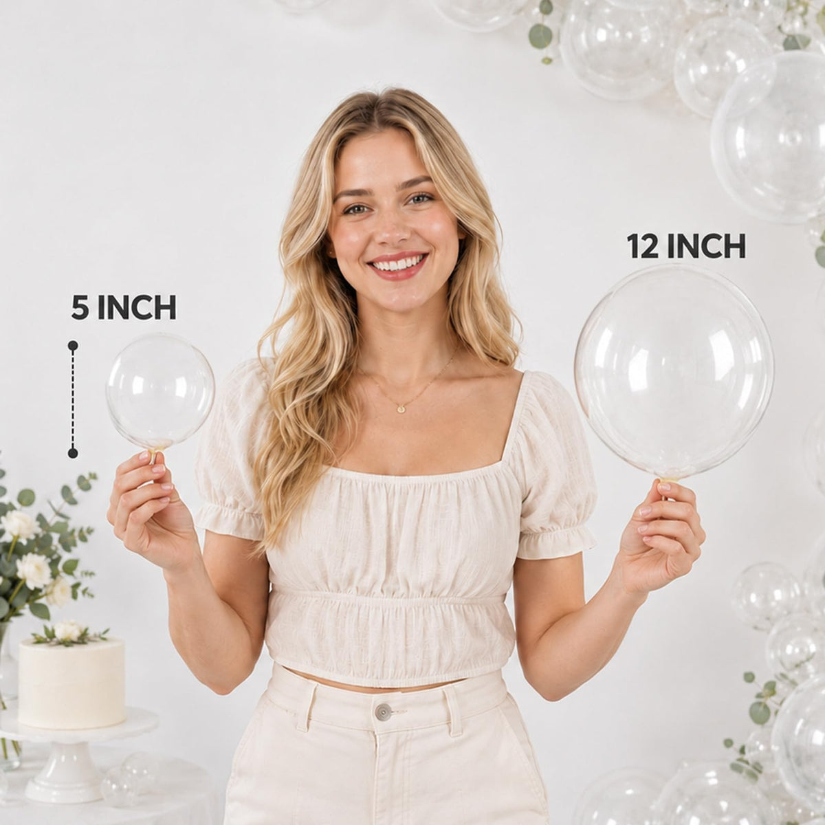 Togvu White Balloons, 50Pack 5 Inch Small Mini Matte White Latex Party Balloons for Wedding Engagement Bridal Baby Shower Anniversary Decorations Supplies