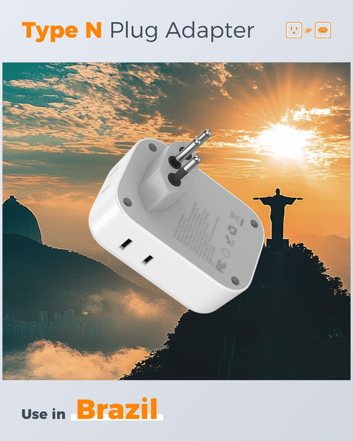 TESSAN European Travel Plug Adapter 2 Pack, Type C Plug