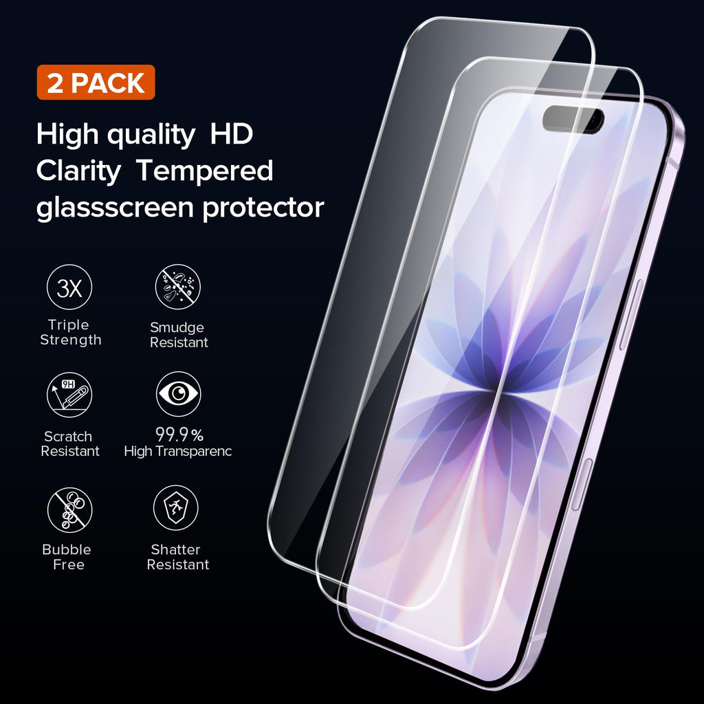 ivoler 3-in-1 Case for iPhone 16 Plus 6.7 inch, Clear