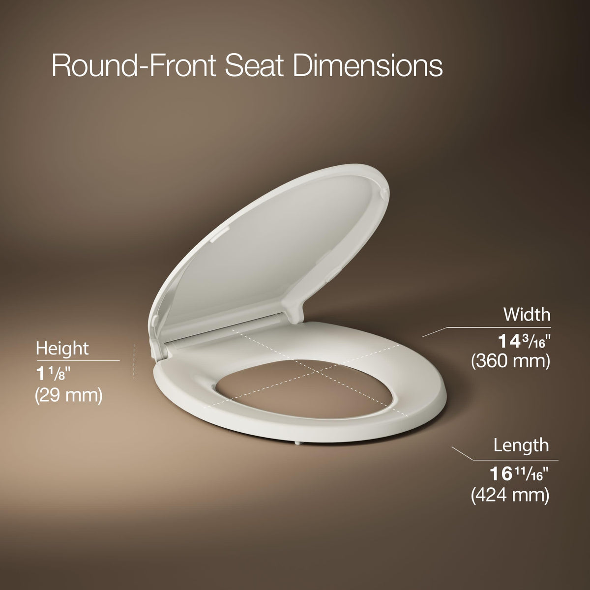 KOHLER CACHET® Nightlight Soft Close Toilet Seat Elongated, ReadyLatch®, Grip-Tight Hardware, White