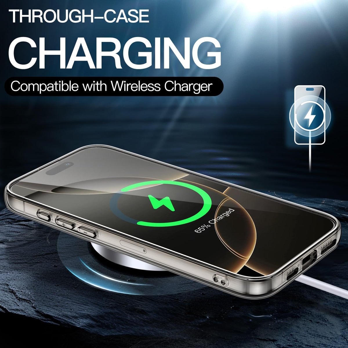 JETech Case for iPhone 16 Pro, Anti-Yellowing, Natural Titanium