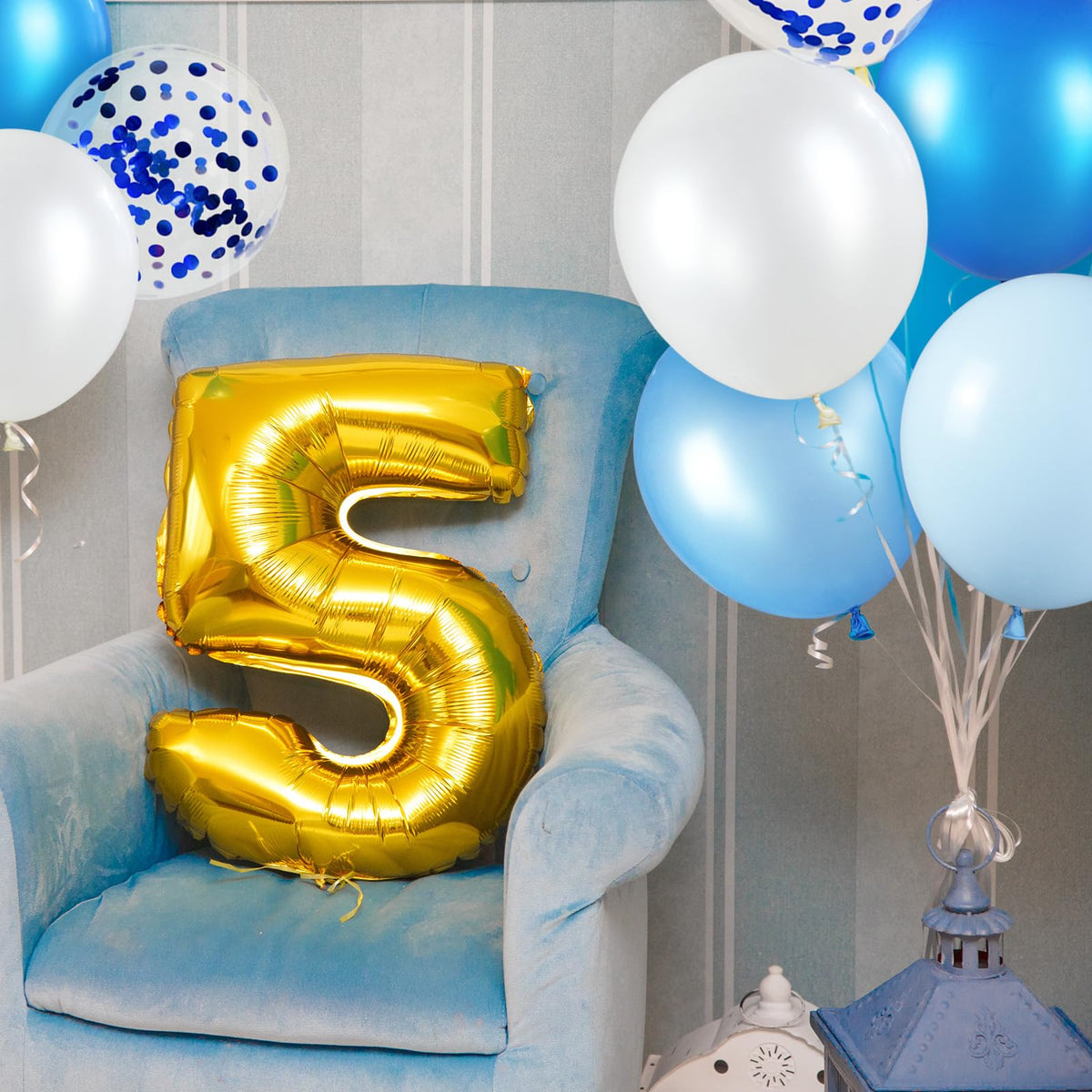 68Pcs Dusty Blue and Champagne Gold Balloons 12 Inch Sand White Pastel Baby Blue Confetti Balloon for Boy Baby Shower Bridal Shower Birthday Wedding Party Decorations.