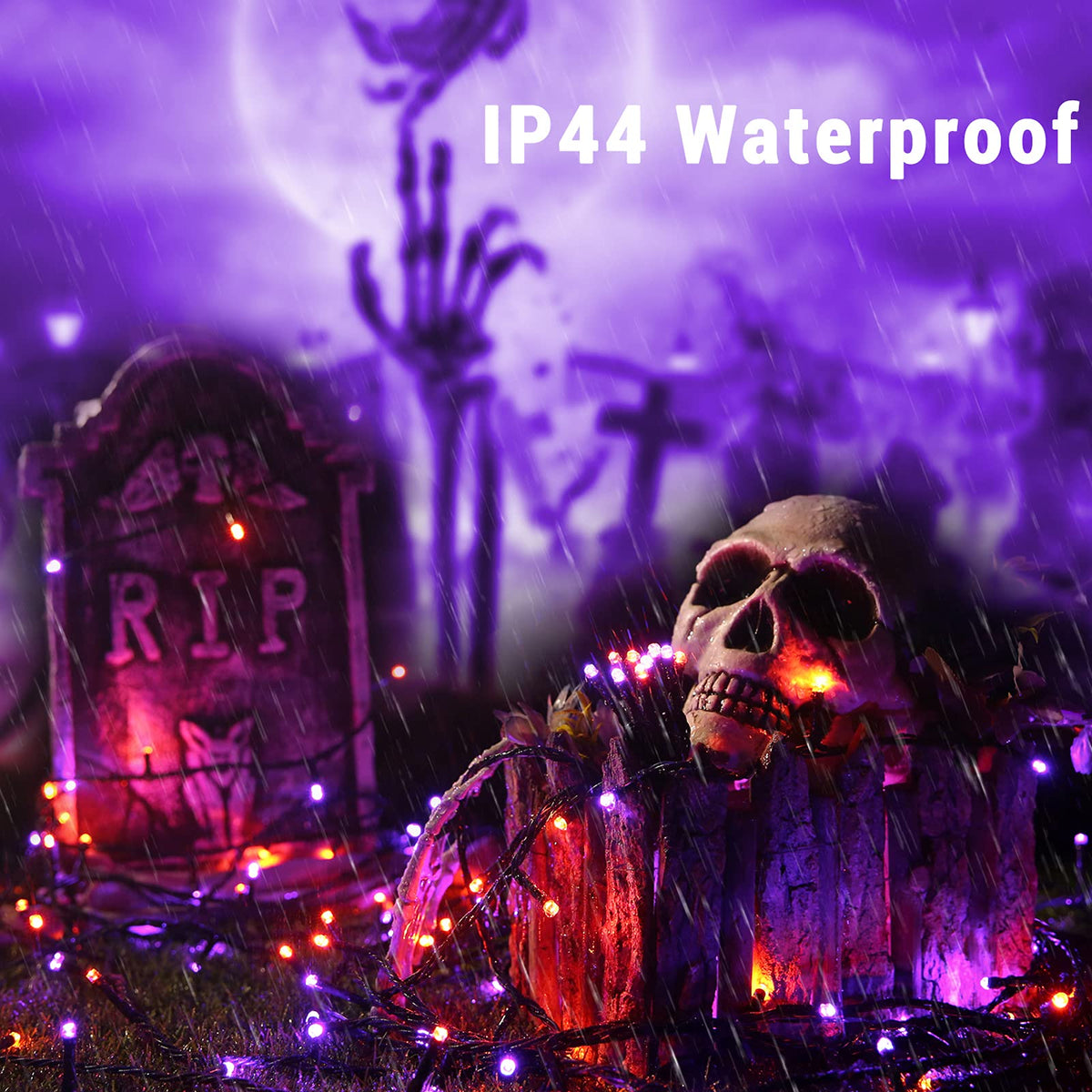 Brizled LED Halloween Lights Indoor Outdoor Orange & Purple String Light
