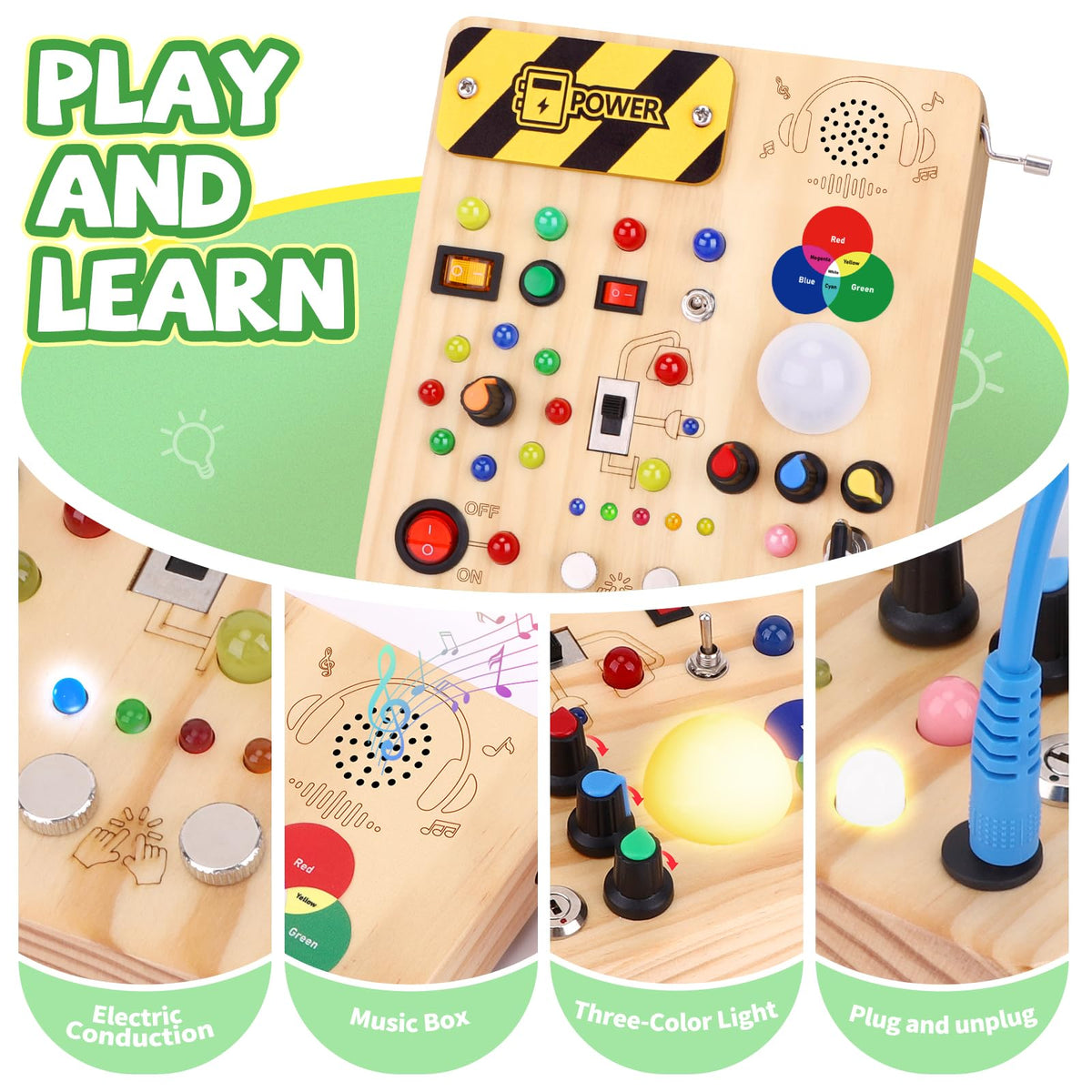Grarain Busy Board for Toddlers - Montessori Educational Toy for 1-3 Year Old Boys & Girls | Travel-Friendly Sensory Learning Activity | Ideal for Kids with Autism(Unicorn Busy Board v2)