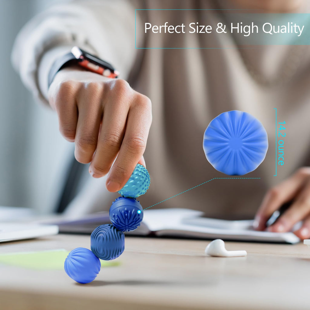 luckdoor Silicone Magnetic Balls Fidget Toys for Adults & Teens,8PCS Stress Relief Sensory Toys for Autism ADHD Anxiety,Fun Textures Gadgets,Office Desk Toy,Stocking Stuffers for Men Women Teen Gifts