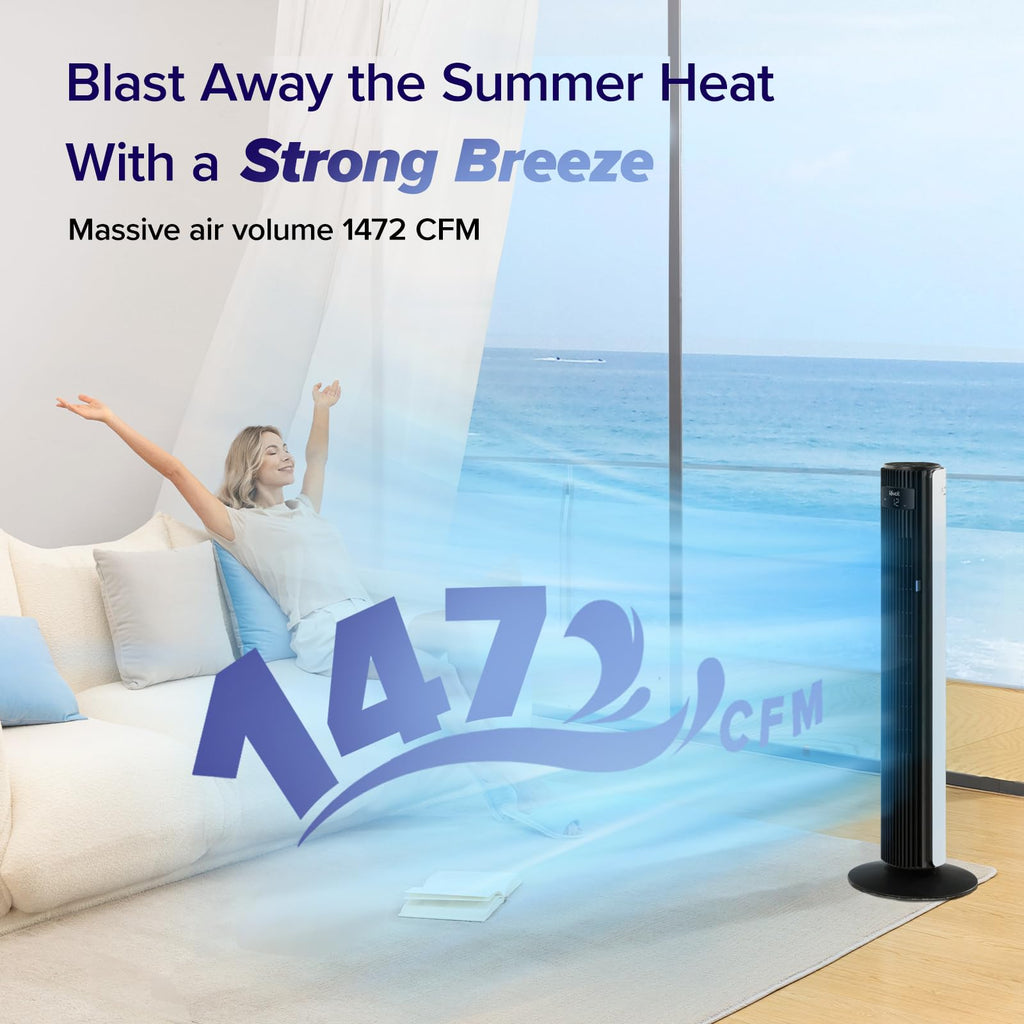 Levoit Tower Fan for Bedroom, 20dB Quiet Desk Fan, Easy to Carry & Plug-in