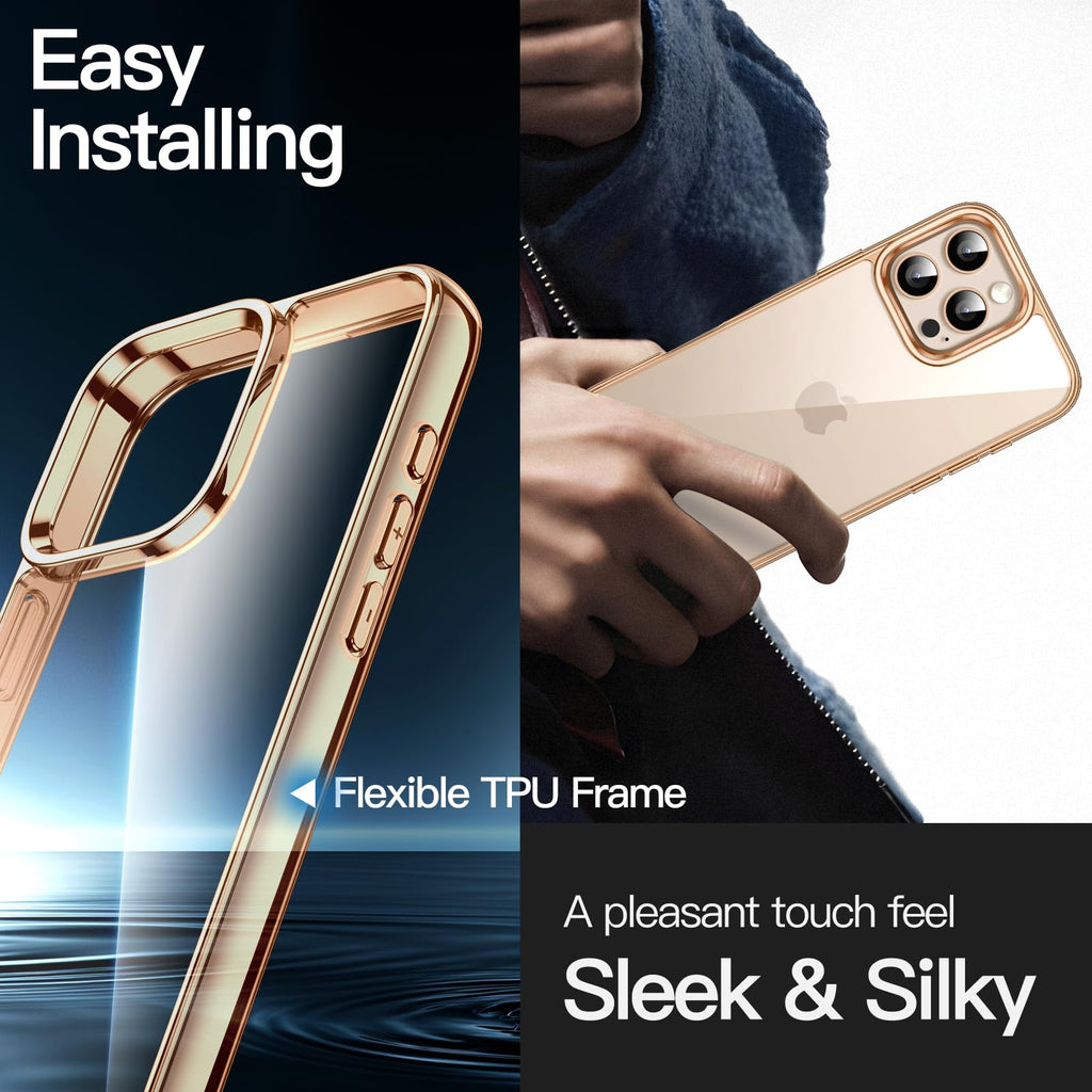 JETech Case for iPhone 16 Pro, Anti-Yellowing, Natural Titanium