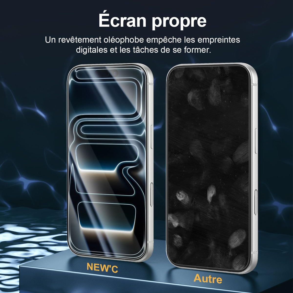 NEW'C for iPhone 16 Pro Screen Protector + Camera Lens Protector + Tool