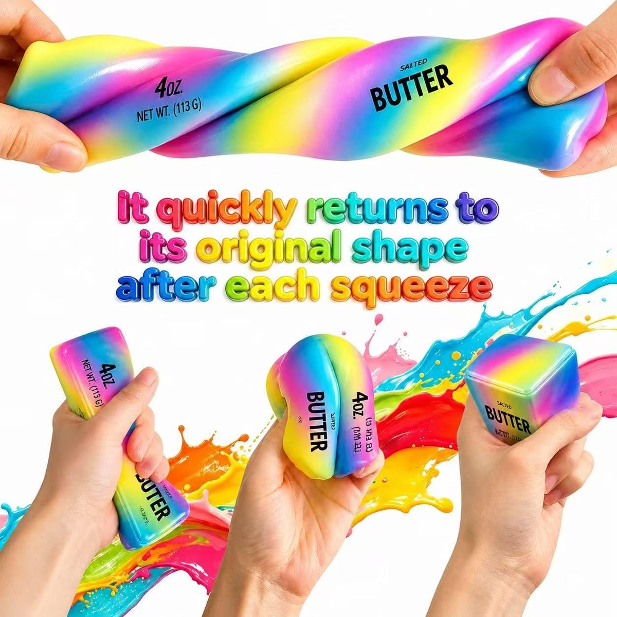 Butter Squishy,Squeeze Toys,2026 New Soft Novelty Toy,Realistic Butter Stick Fidget, Slow Rising Soft Stress Toy for Adults Stress Relief & Anxiety Relief (Butter-1PCS)