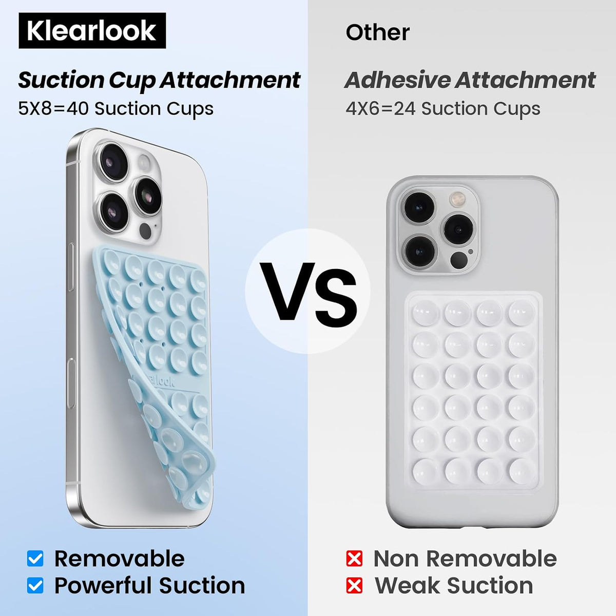 Klearlook 4PCS Silicone Double Sided Suction Cup Phone Case, Combination C