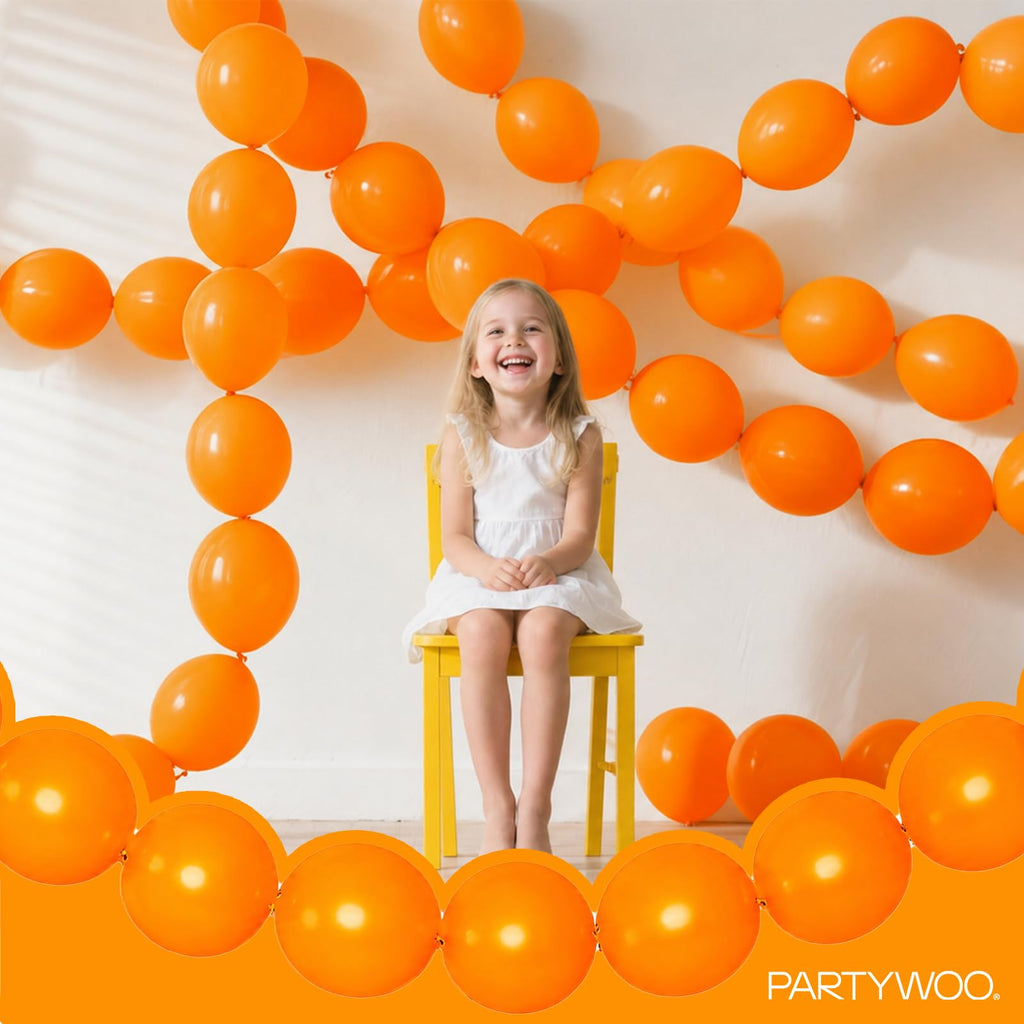 PartyWoo Metallic Gold Linking Balloons 100pcs 6 Inch Gold Link Balloons