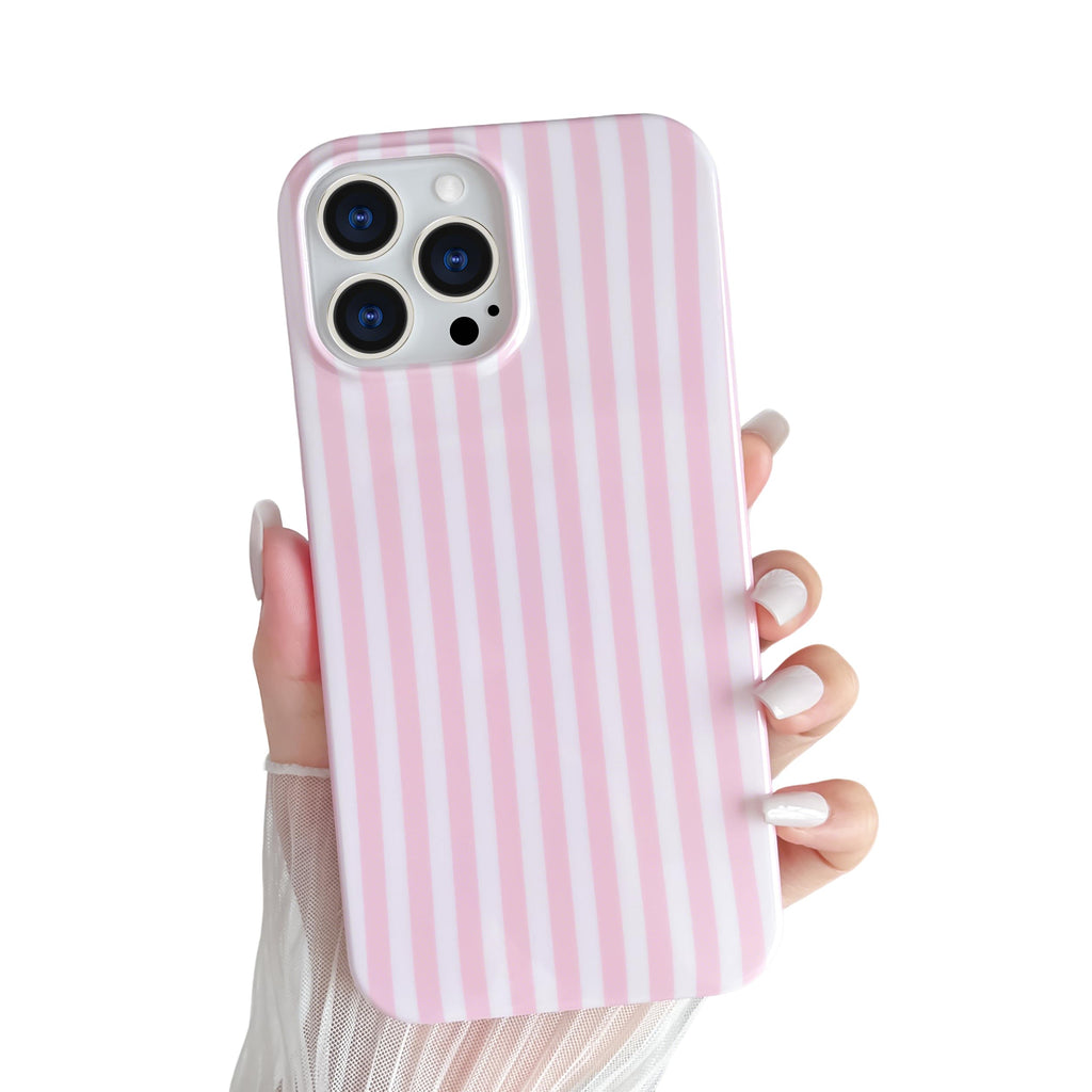Yeddabox for iPhone 15 Pro Case Cute Striped Phone Case Soft TPU Slim Shockproof Phone Cover for Women Girls, Green and Blue