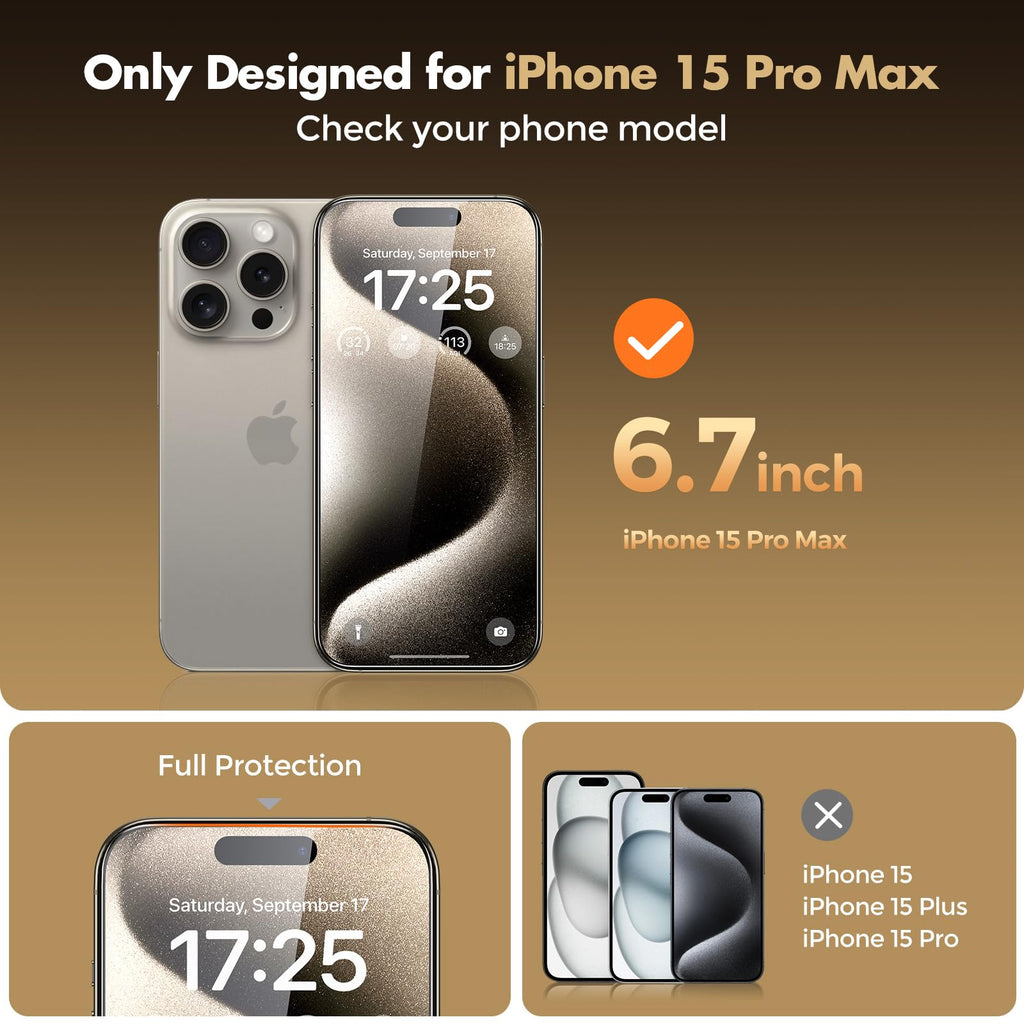 UNBREAKcable Privacy Screen Protector for iPhone 16 Pro Max, Full Coverage