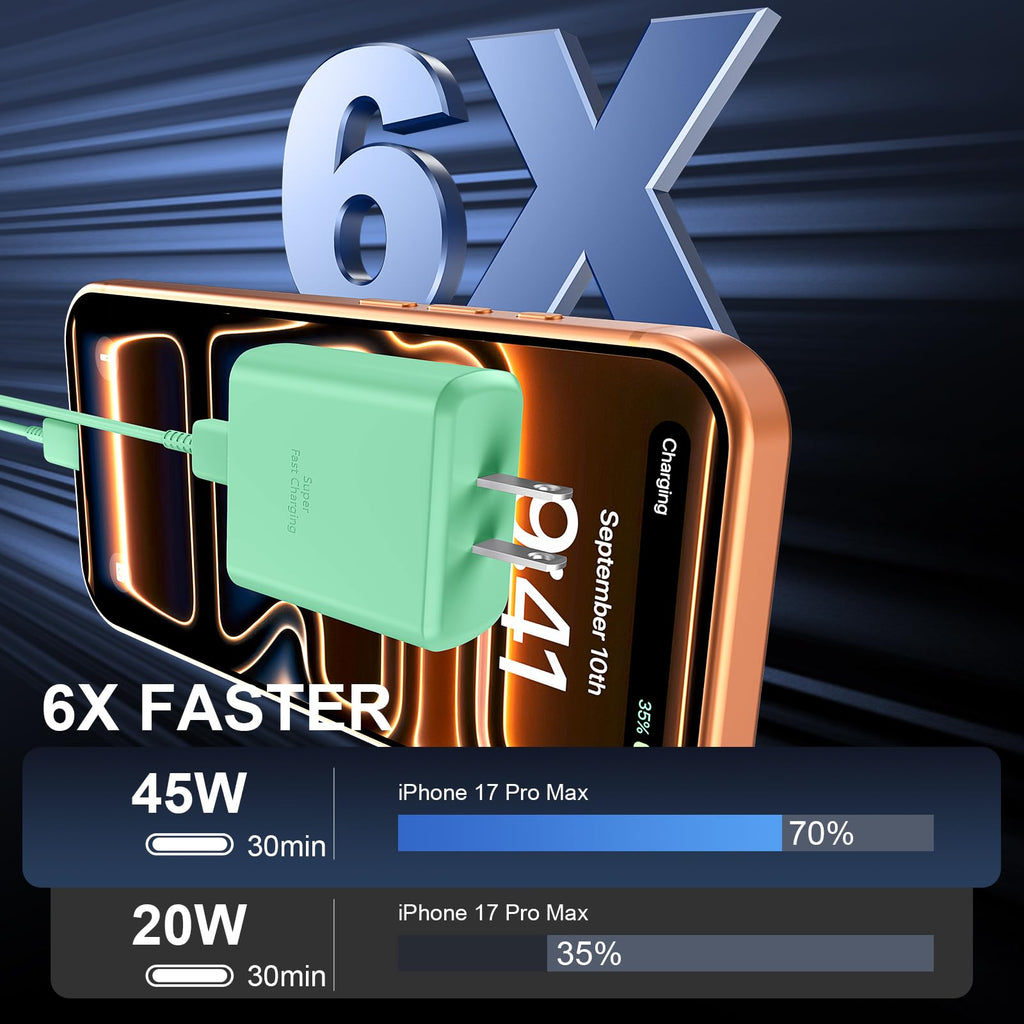 iPhone 18 17 Pro Max Charger Fast Charging 45W USBC iPhone Duo Fast Charger
