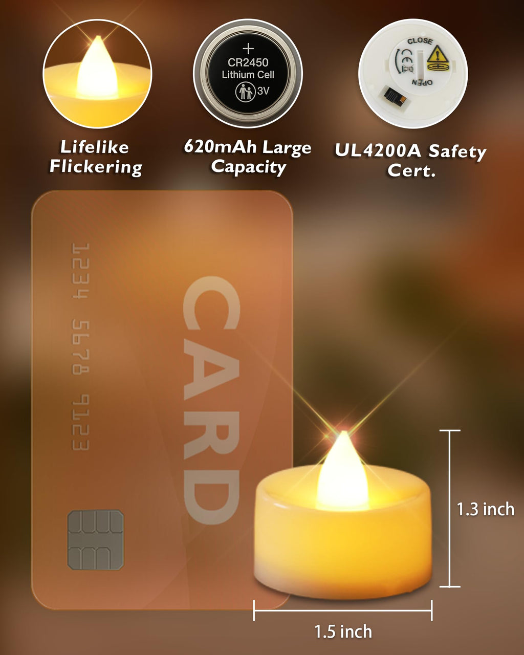 Homemory 24-Pack Remote Flameless LED Battery Tea Light Candles, 400+Hrs