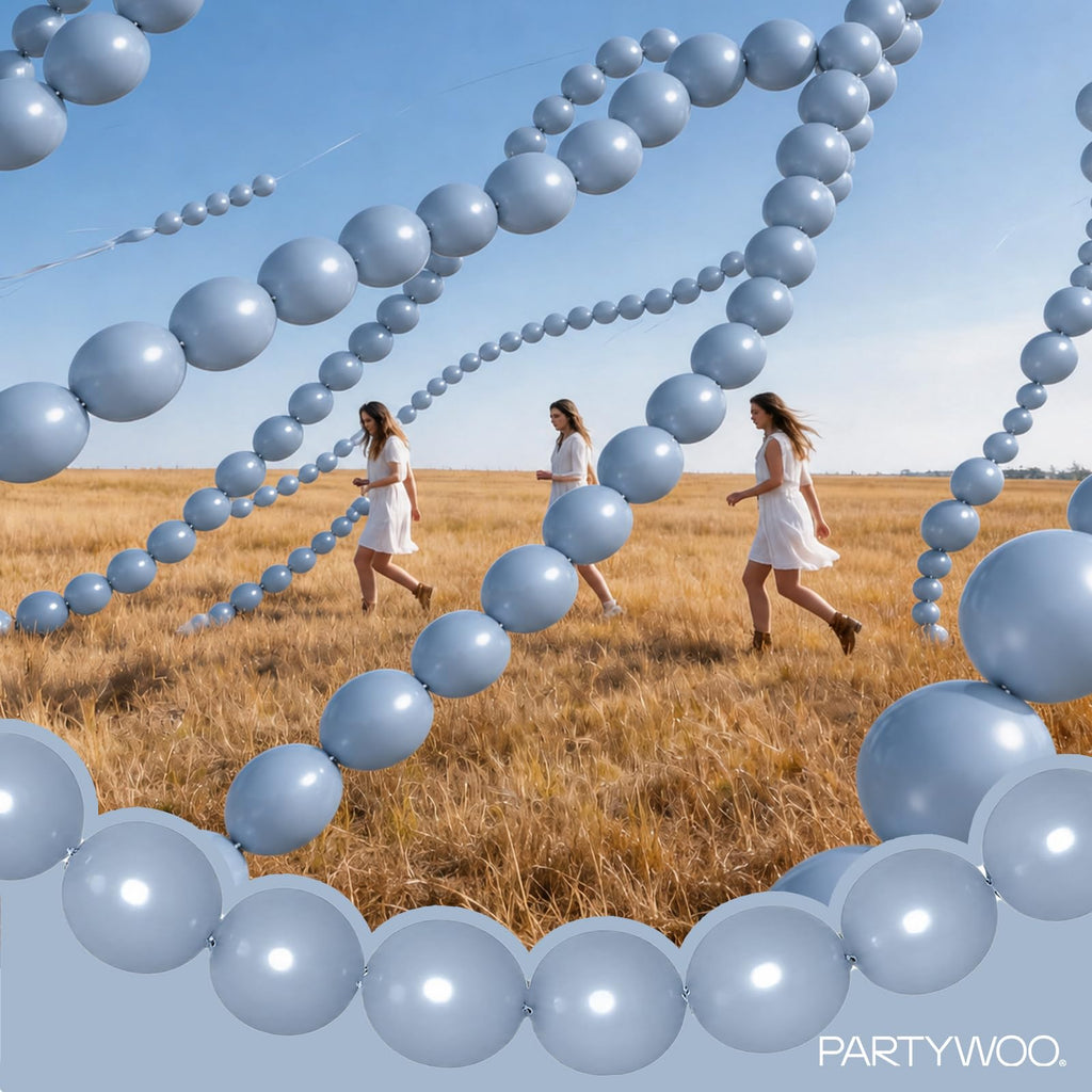 PartyWoo Metallic Gold Linking Balloons 100pcs 6 Inch Gold Link Balloons