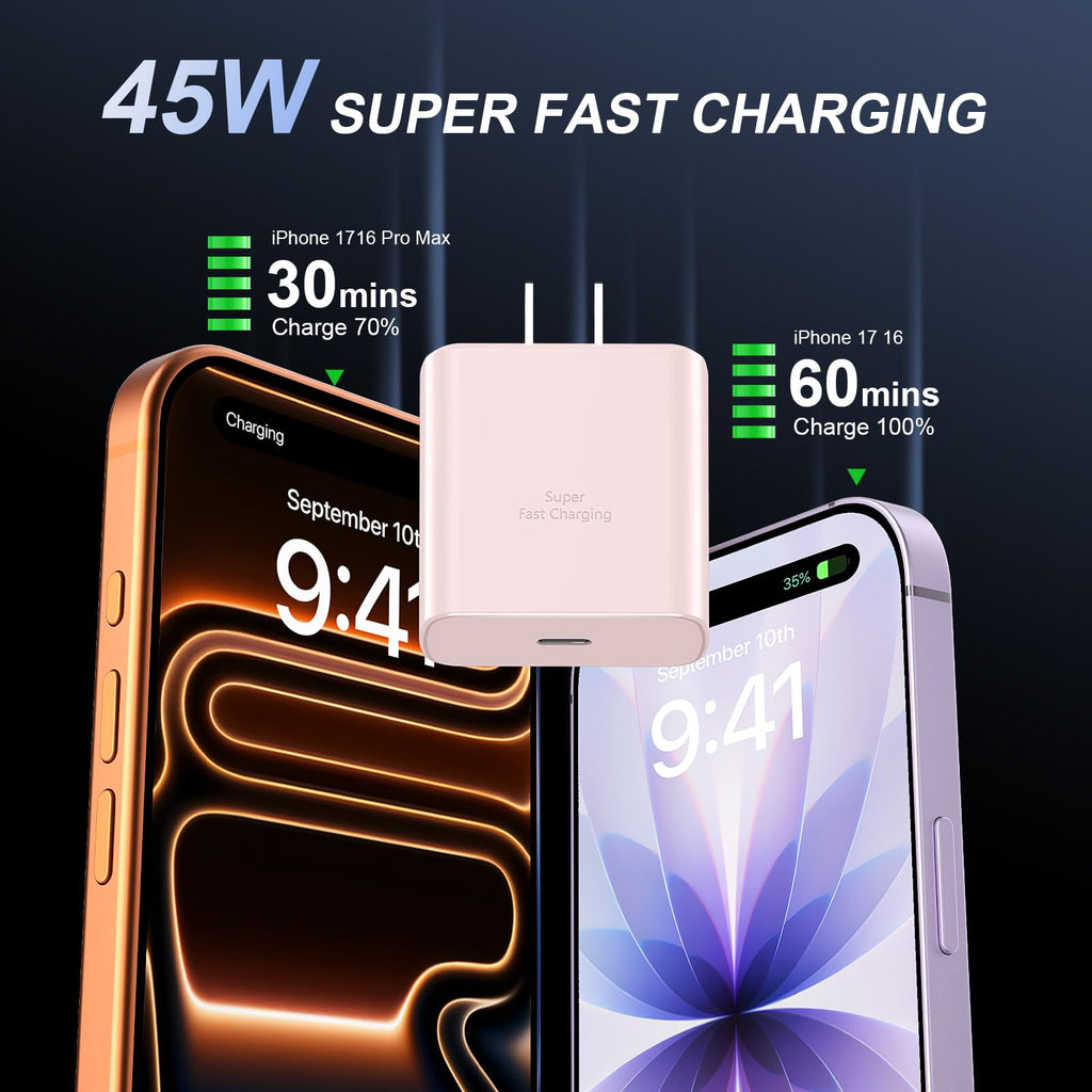 iPhone 18 17 Pro Max Charger Fast Charging 45W USBC iPhone Duo Fast Charger