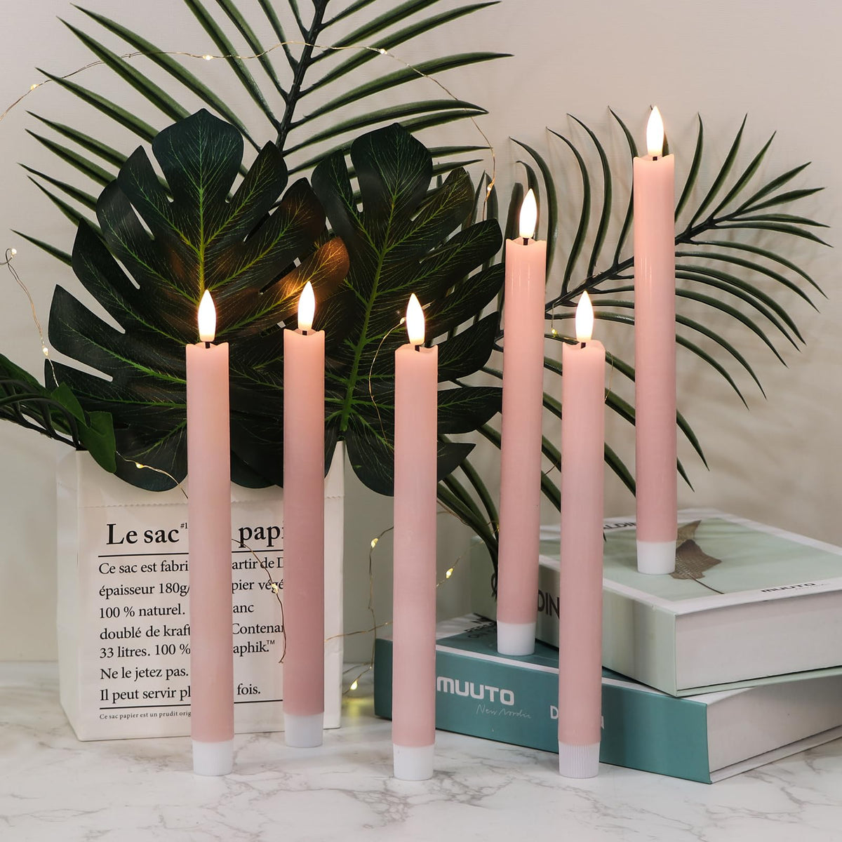 GenSwin 10.8" Flameless Floating Candles Wand Halloween Decorations