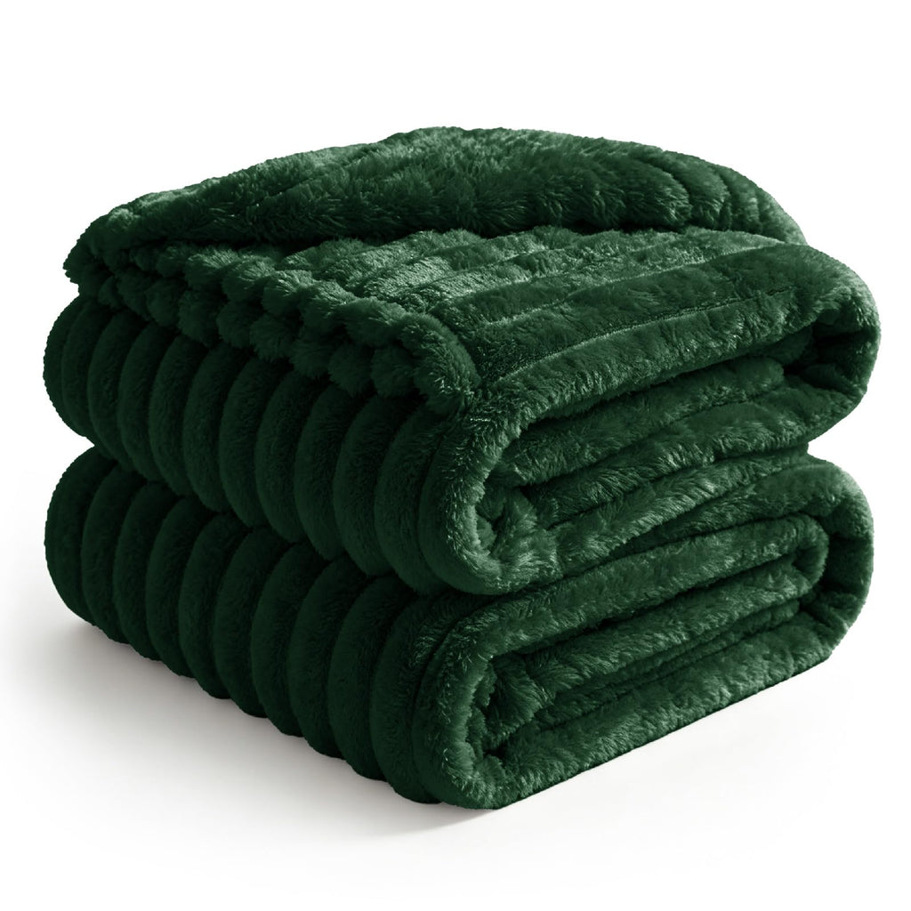 BEDELITE Ribbed Full Size Blanket for Bed, Olive Green, 84"x90"