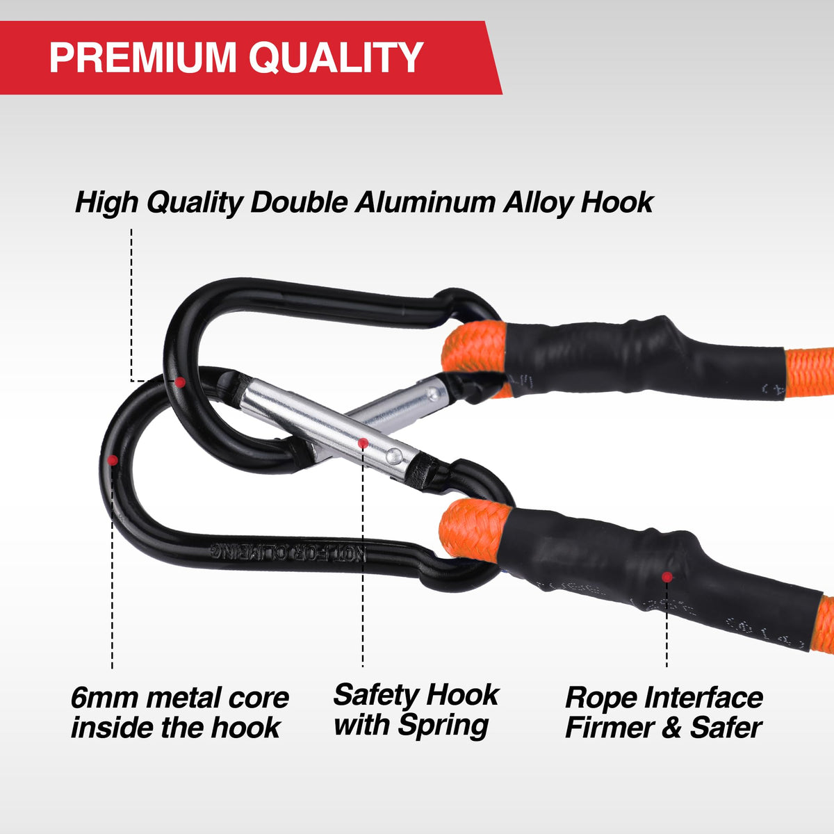 WORKPRO 24" Bungee Cords with Hooks, 4 Pack Heavy Duty Outdoor Bungee Strap