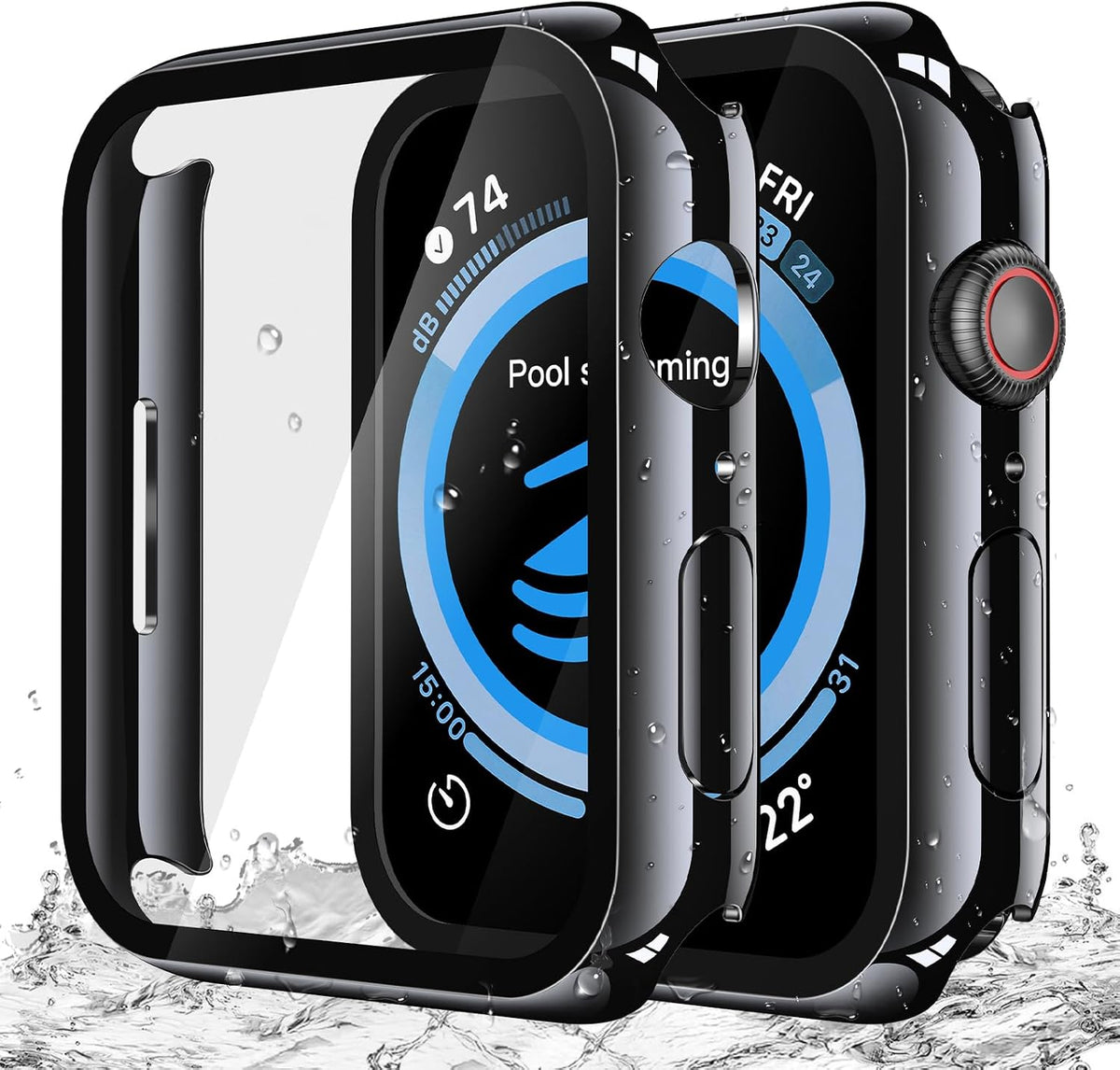 Misxi 2-Pack Waterproof Case for 41mm Apple Watch Series 9/8/7