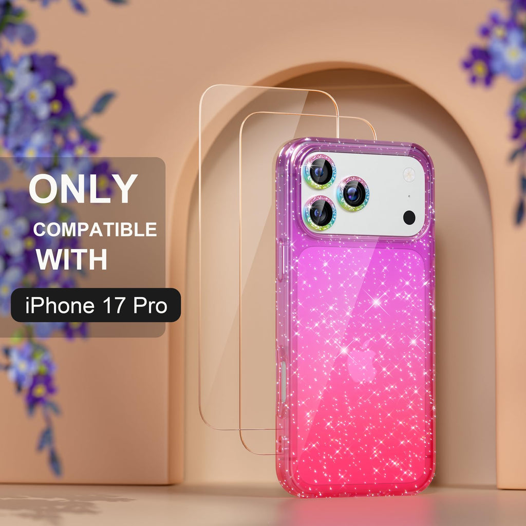 Choiche for iPhone 18 Pro Max Case Clear Women Girly (Glitter Clear)