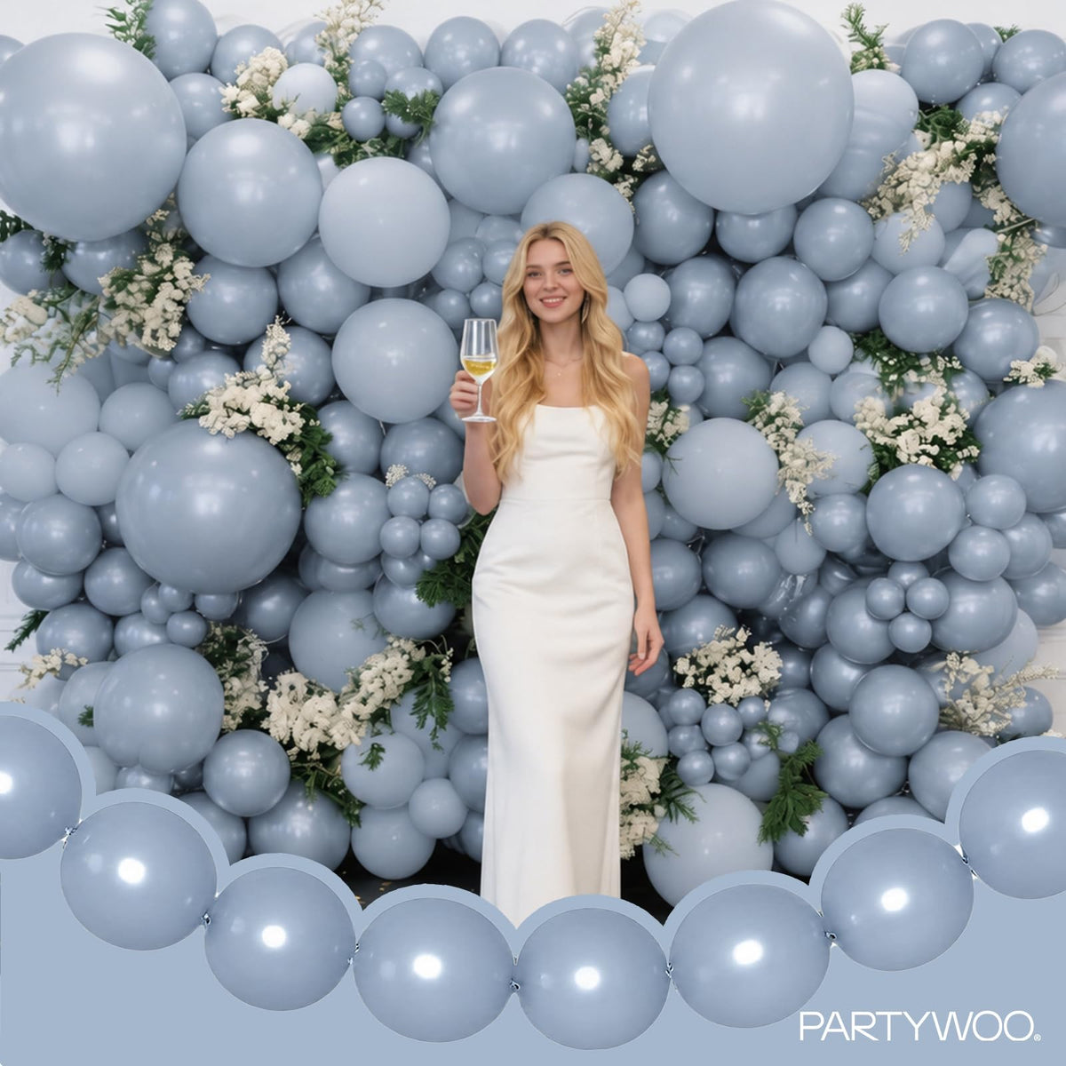 PartyWoo Metallic Gold Linking Balloons 100pcs 6 Inch Gold Link Balloons