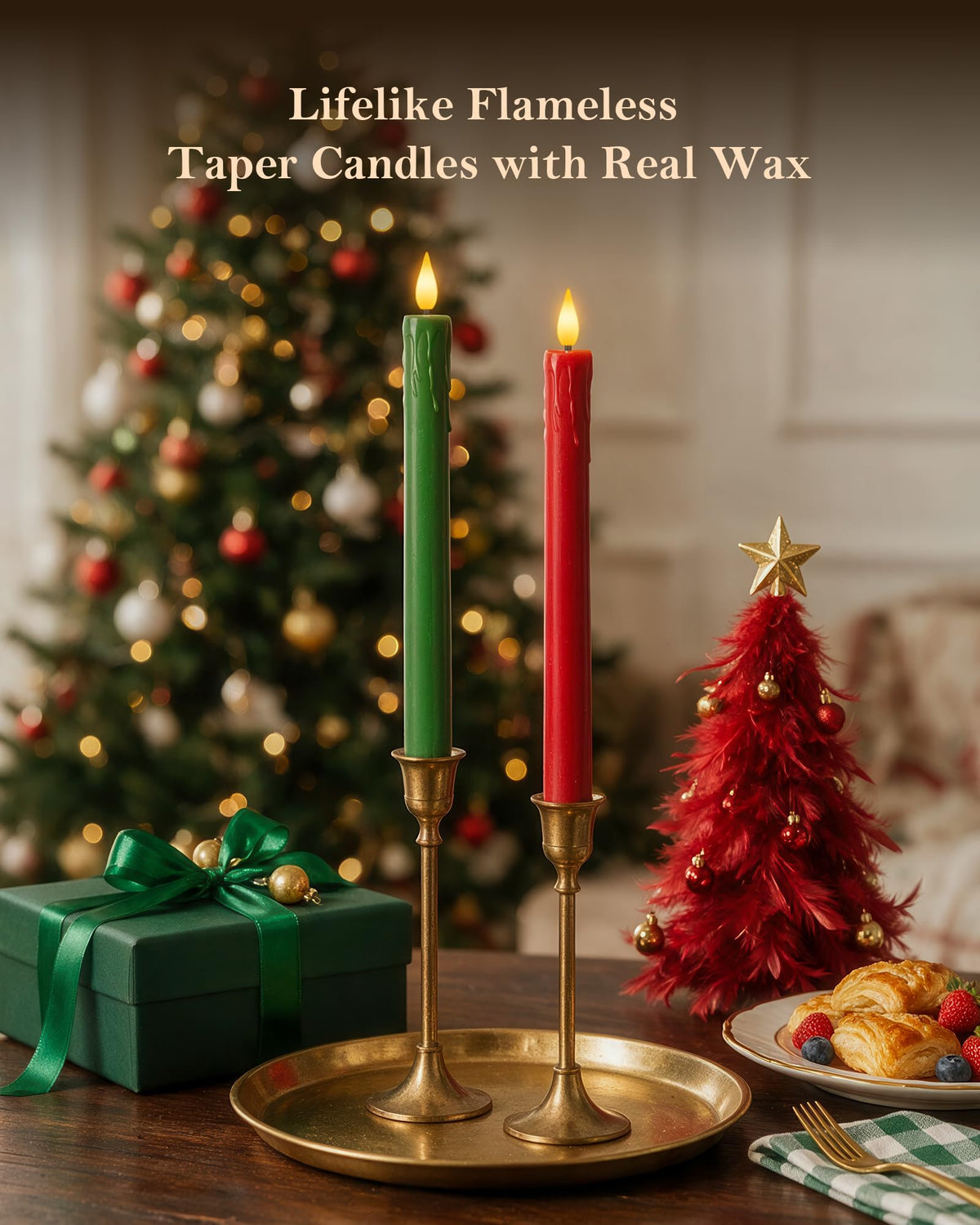Homemory 6 Pcs Real Wax Ghost Flameless Taper Candles, 3D Wick Flickering Led Candlesticks 9.6 Inch Battery Operated with Remote & Timer, Spooky Halloween Gothic Indoor Decor
