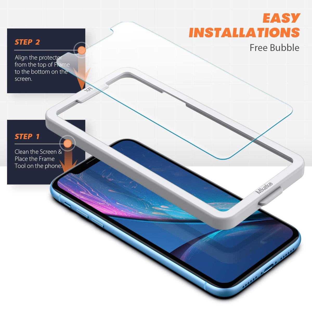 Mkeke Screen Protector for iPhone 17 Pro, 3 Pack 9H+ Tempered Glass